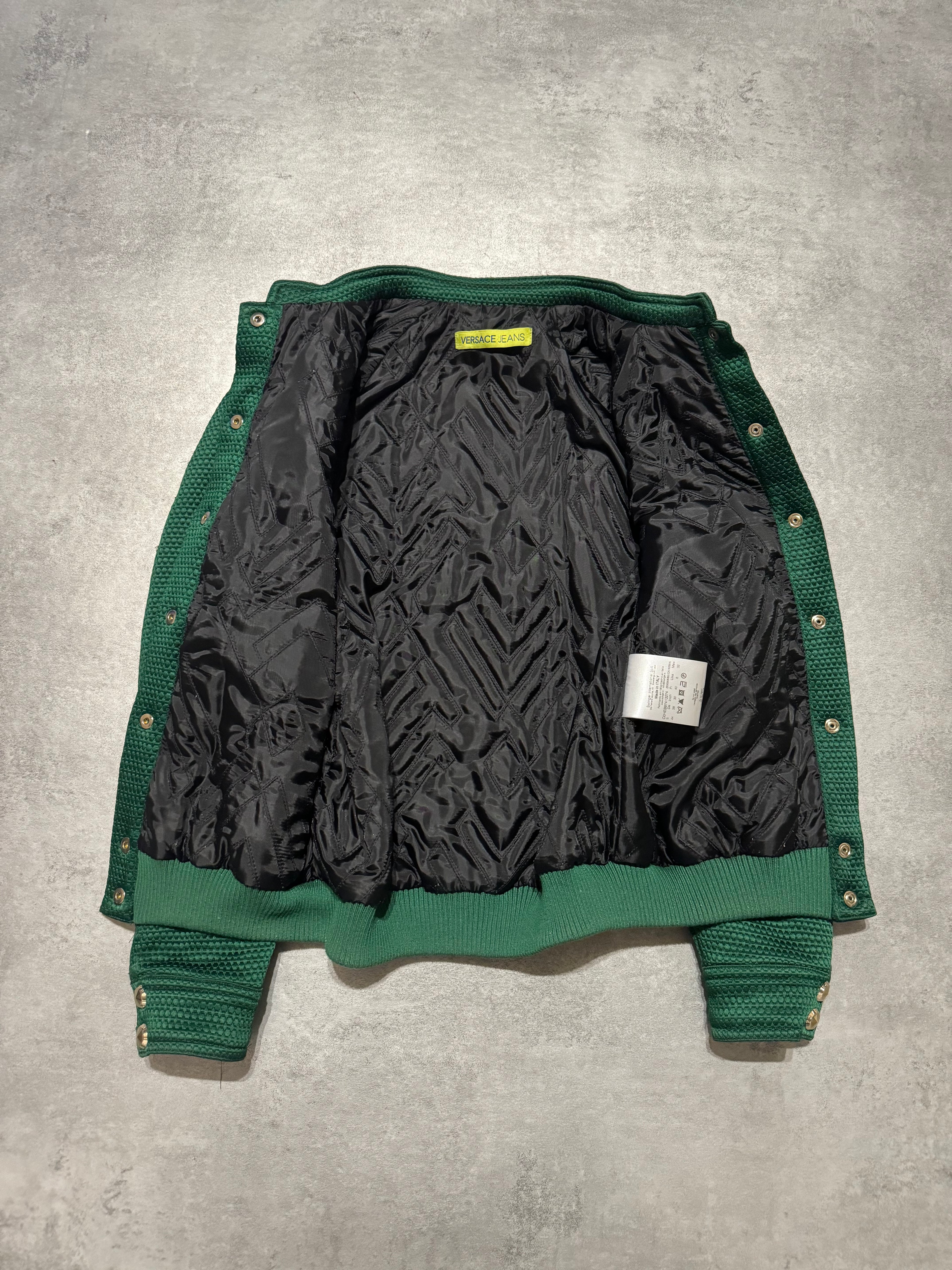 Versace Italian Green Bomber Royal Jacket (XS/S) - 6