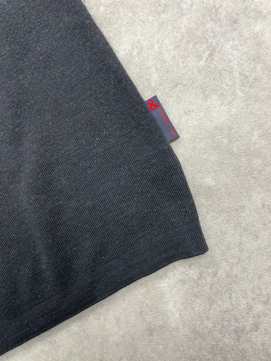1990s Dolce & Gabbana Black & Red Merino Contrast V-Neck Sweater XqJFzkNA 6