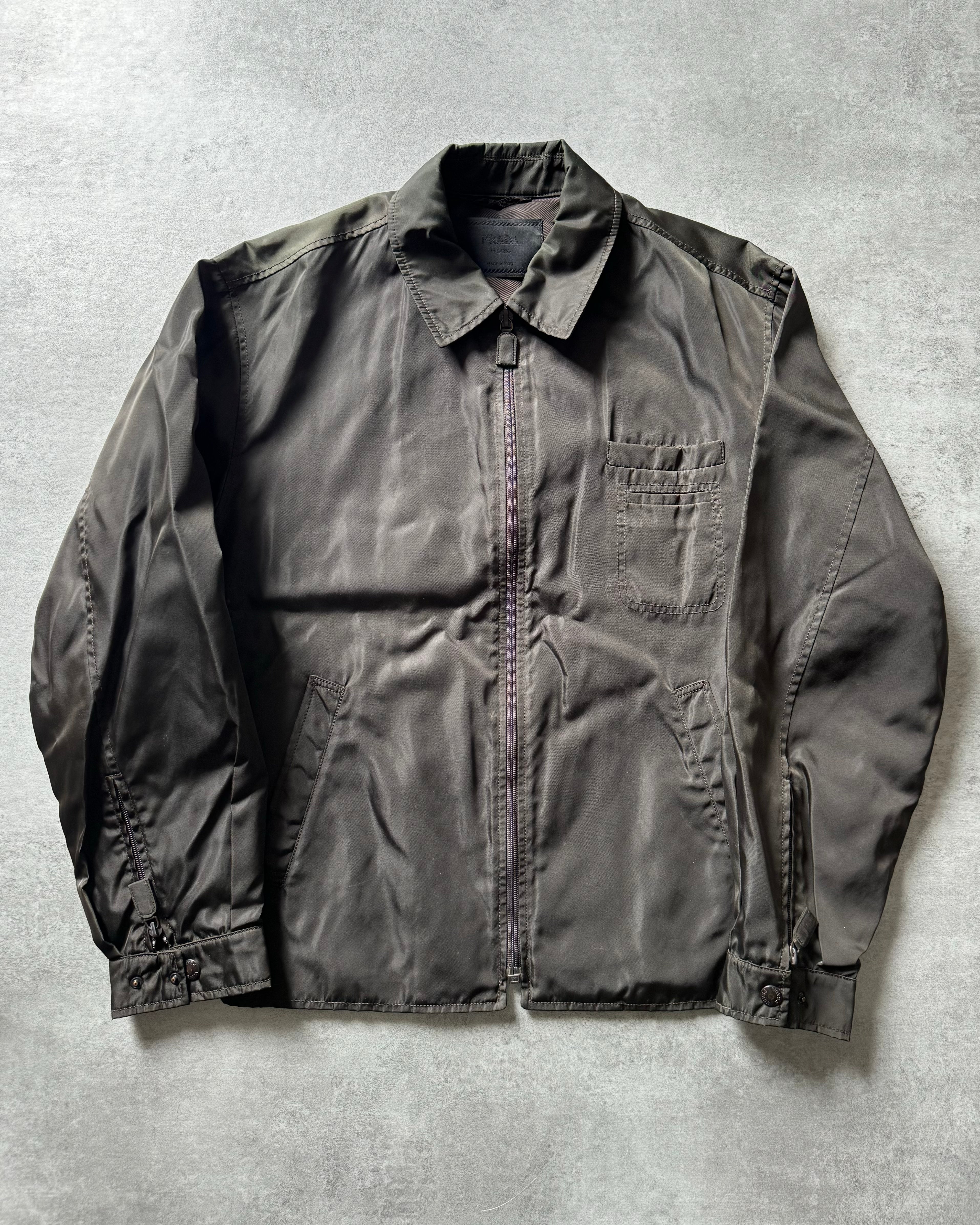 FW1994 Prada Nylon Olive Light Coach Jacket (XL) - 2