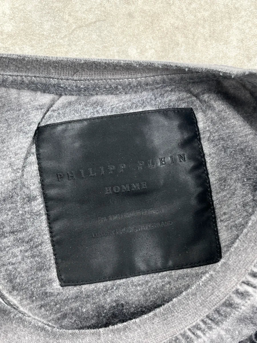 Philipp Plein Grey Cross Studded T-Shirt XqteMbbz 9