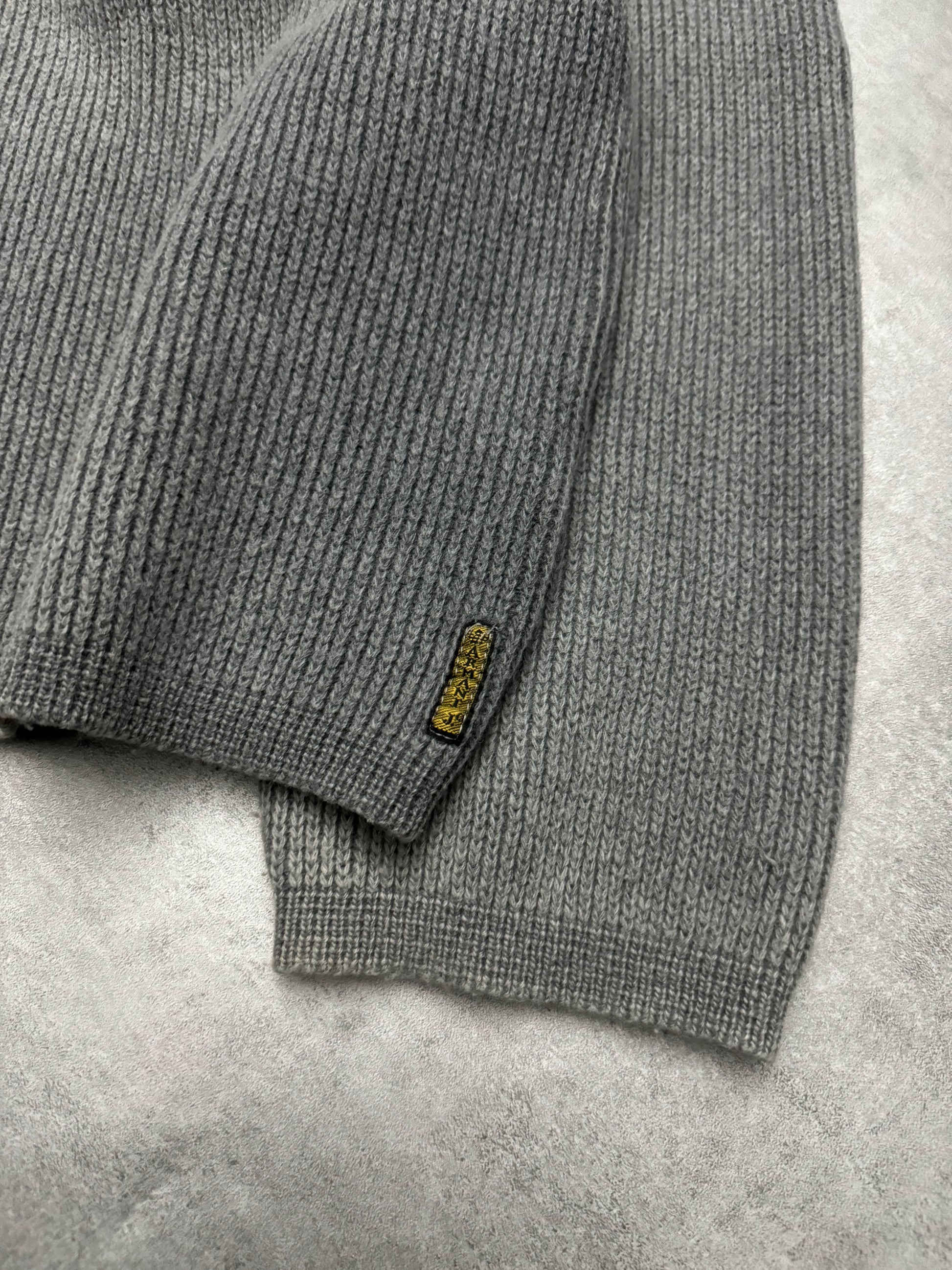 1990s Armani Grey Italian Wool Contemporary Cardigan (L/XL) - 9