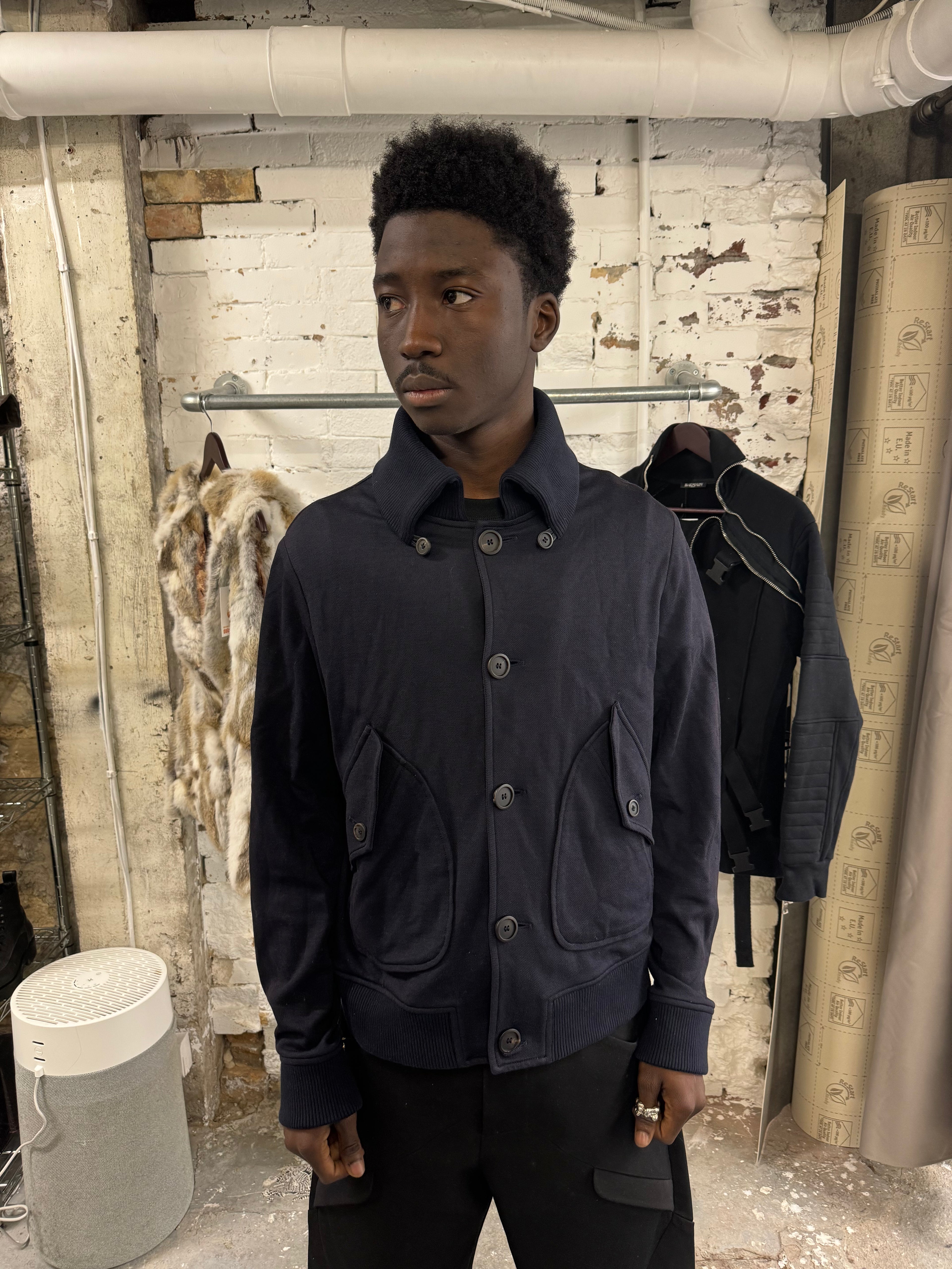AW2009 Giorgio Armani Navy Buttoned Jacket (M/L) - 1