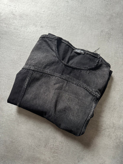 Balenciaga Grey Avant-Garde Denim Vest  (L) - 3