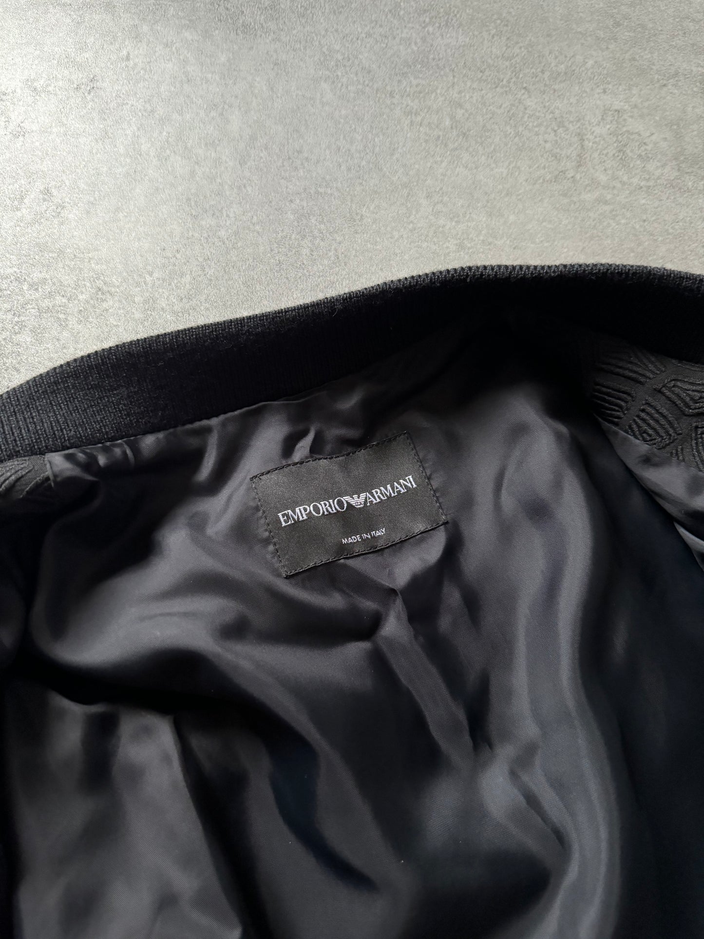 FW2018 Emporio Armani Asymmetrical Black Light Shadow Jacket (S) - 6