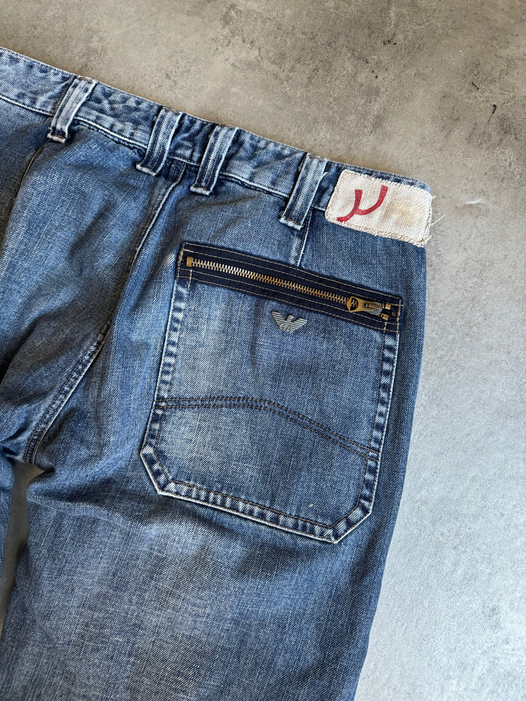 2000s Armani Cargo Double Knee Large Denim Jeans (M/L) - 3