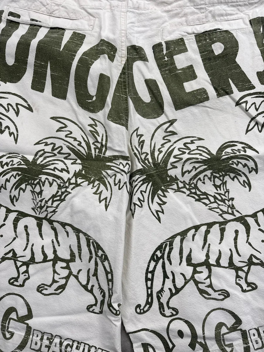 2000s Dolce & Gabbana Off-White Safari Jungle Tiger Print Shorts XzlJKCrY 8