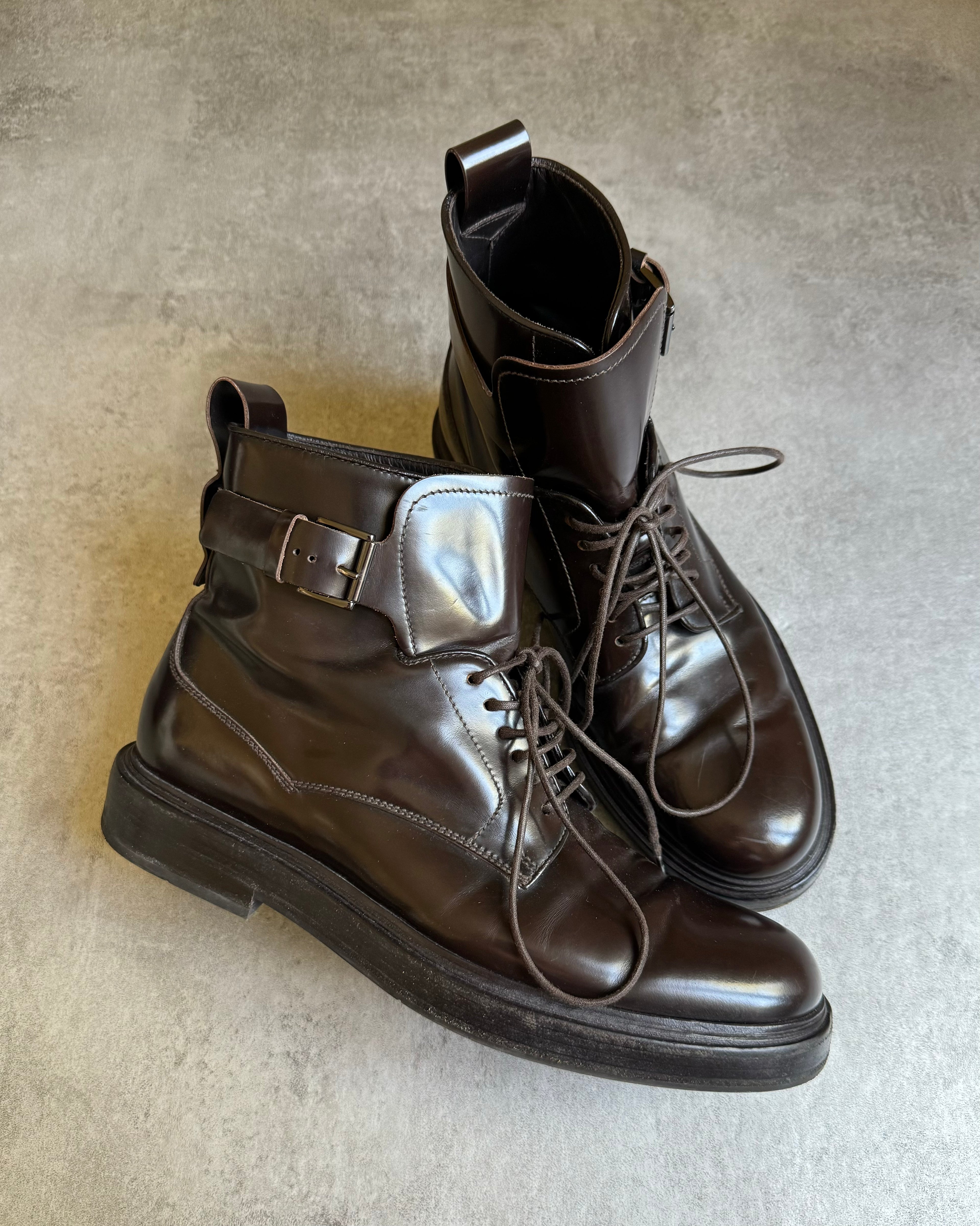 Giorgio Armani Brown Italian Premium Leather Boots (44,5) - 2