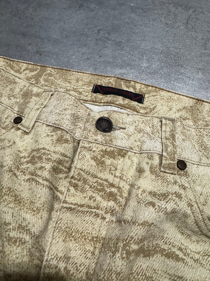 AW2002 Roberto Cavalli Creamy Fossil Erosion Pants  (S/M) - 8