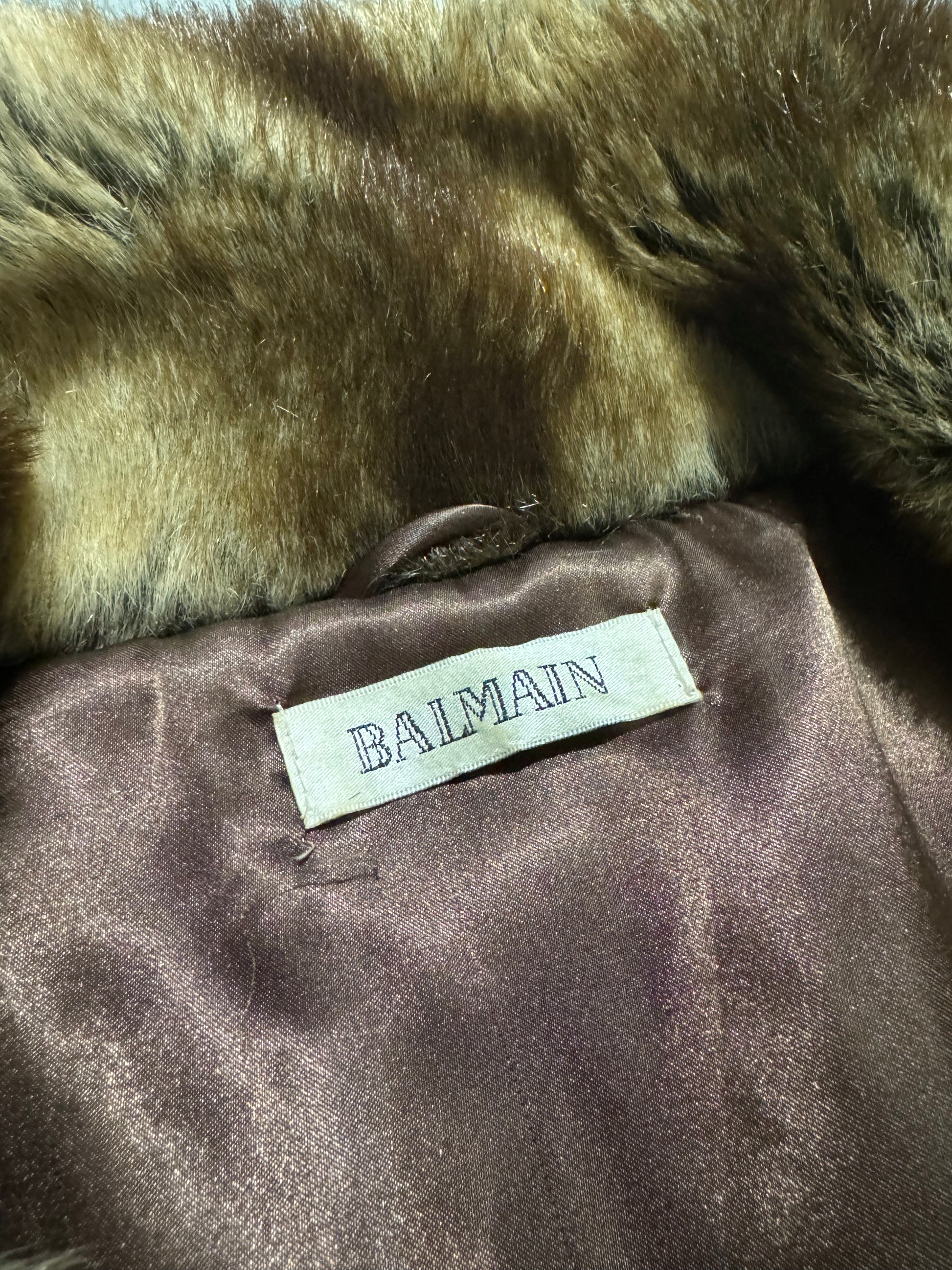 2000s Balmain Fur Beige Cozy Modern Jacket (XS/S) - 6