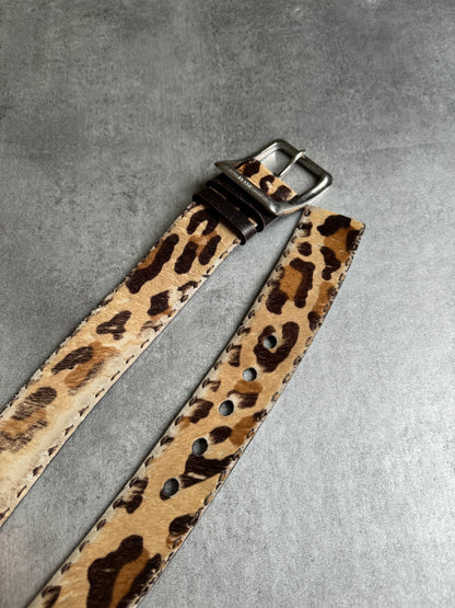 2000s Prada Pony Hair Fur Leopard Belt (OS) - 6