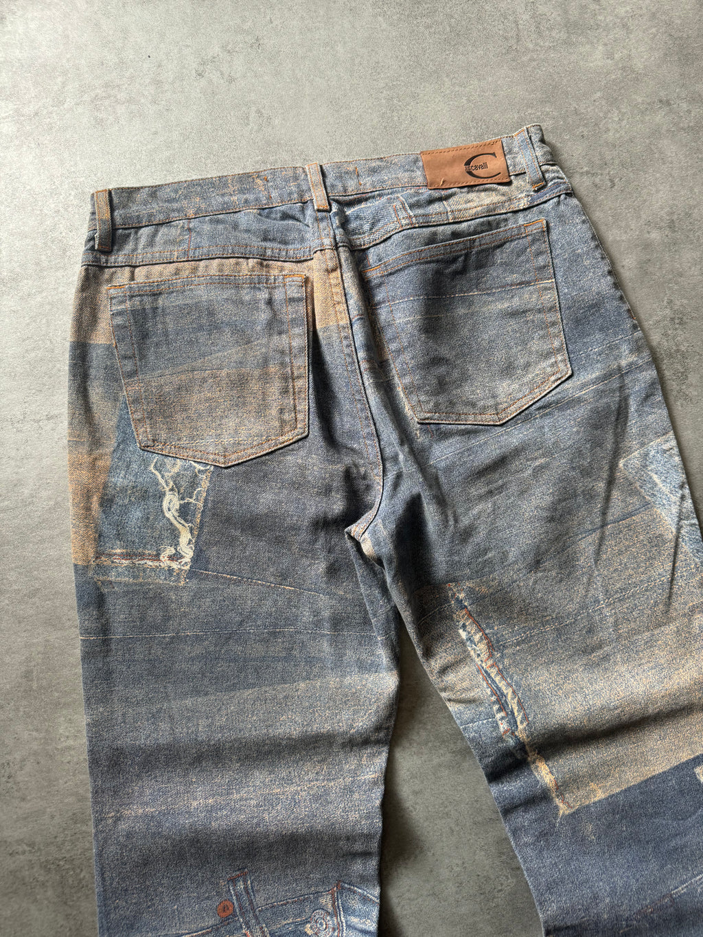 2000s Cavalli Trompe L'Oeil Denim Pockets Pants (M) - 8