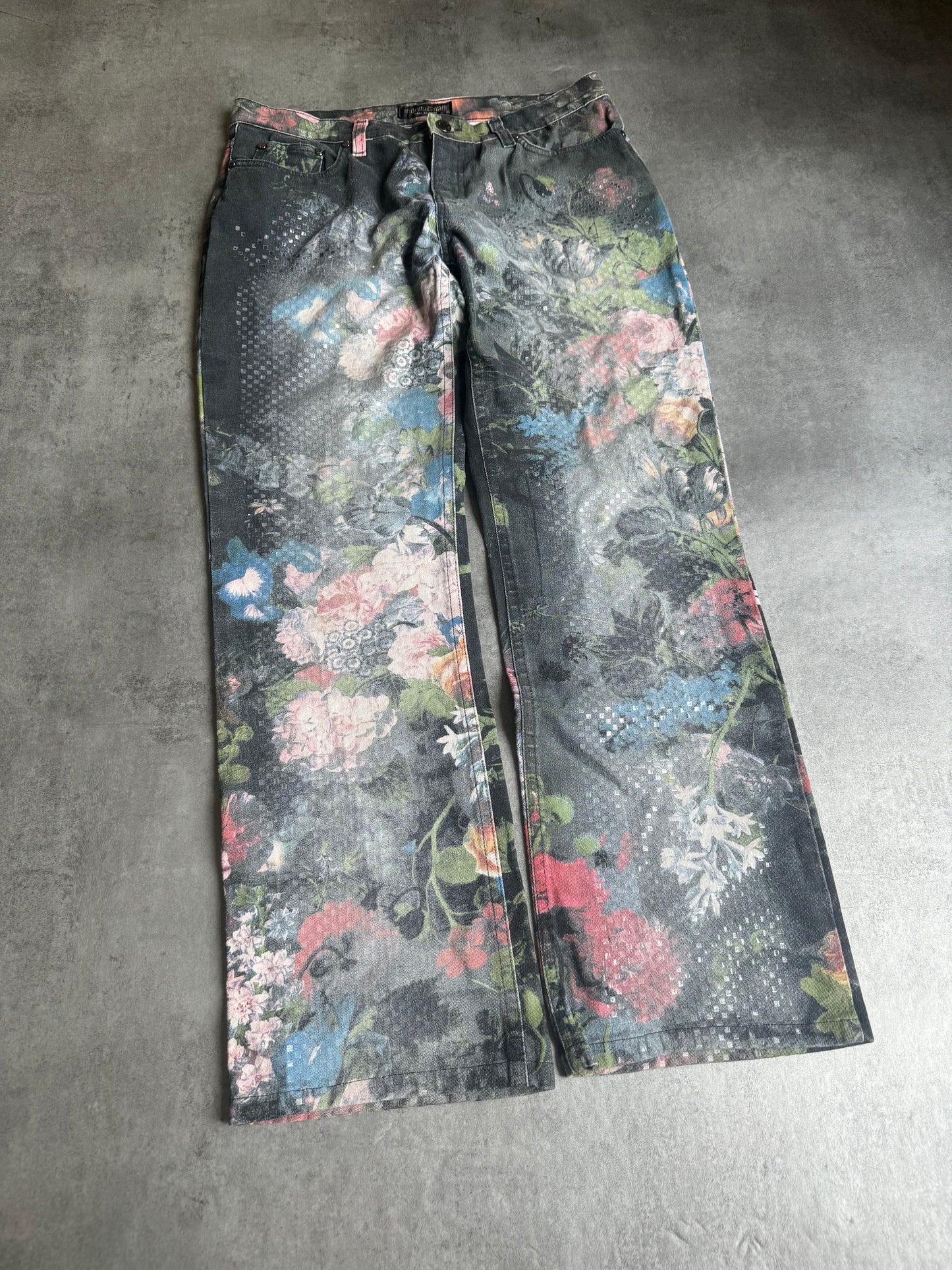 AW2004 Roberto Cavalli Floral Print Archive Pants (M) - 7