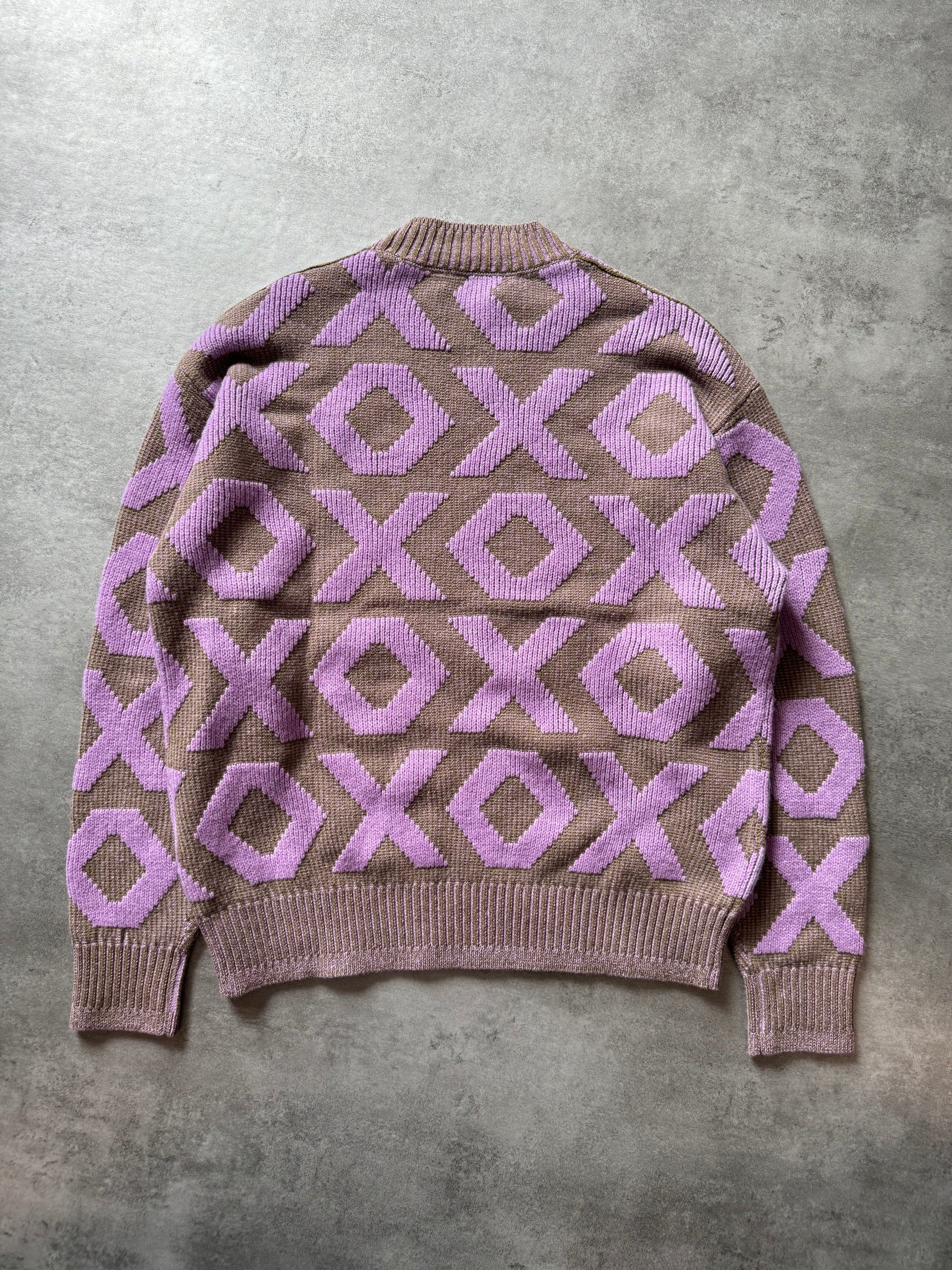 Acne Studios Pink Intarsia Wool Logo Sweater (S) - 2