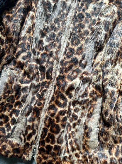 2000s Dries Van Noten Fur Zip Jaguar Leather Sweater (M) - 9