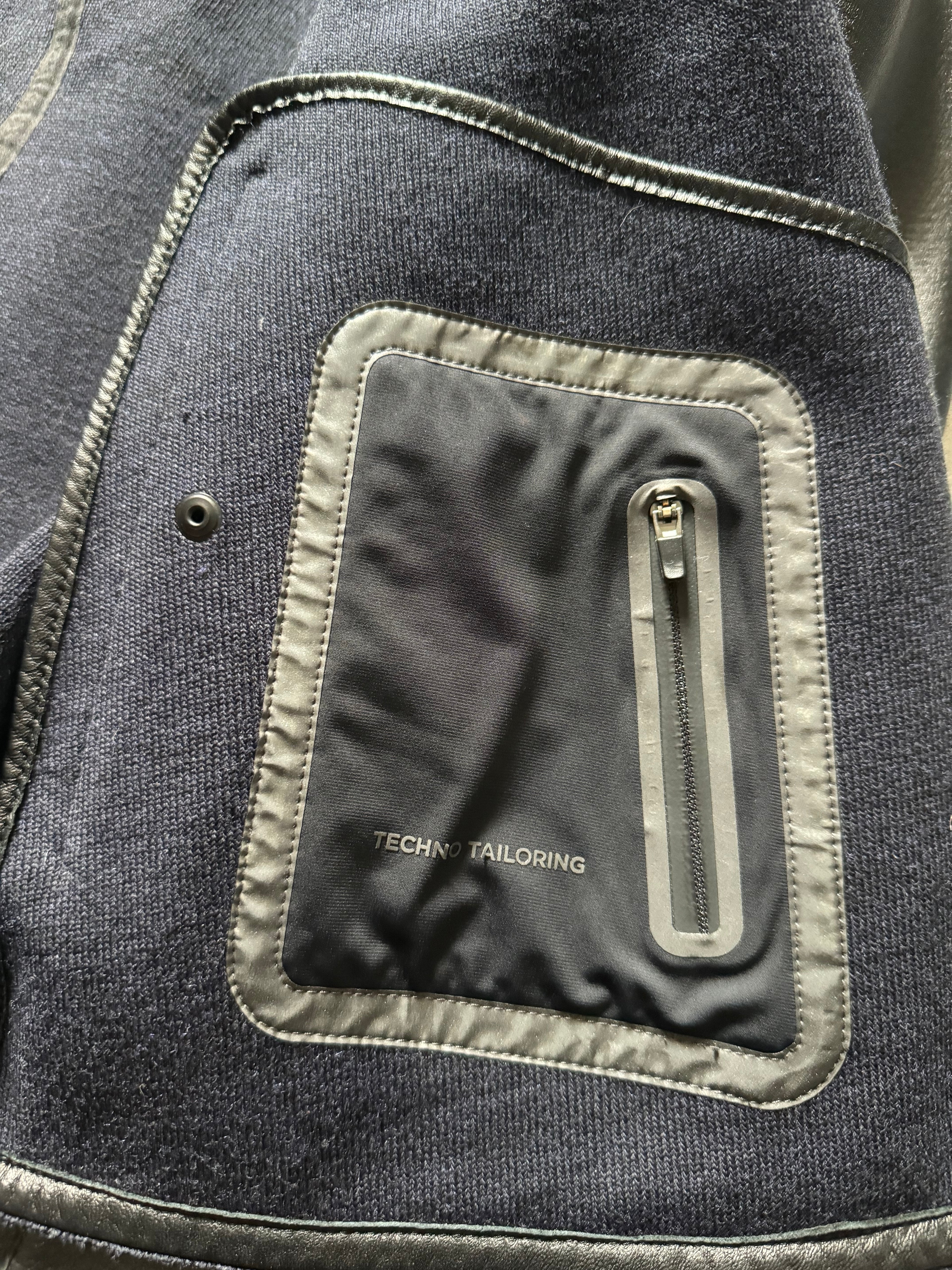 AW2015 Emporio Armani Tactical Full Zip Leather Jacket (L) - 5