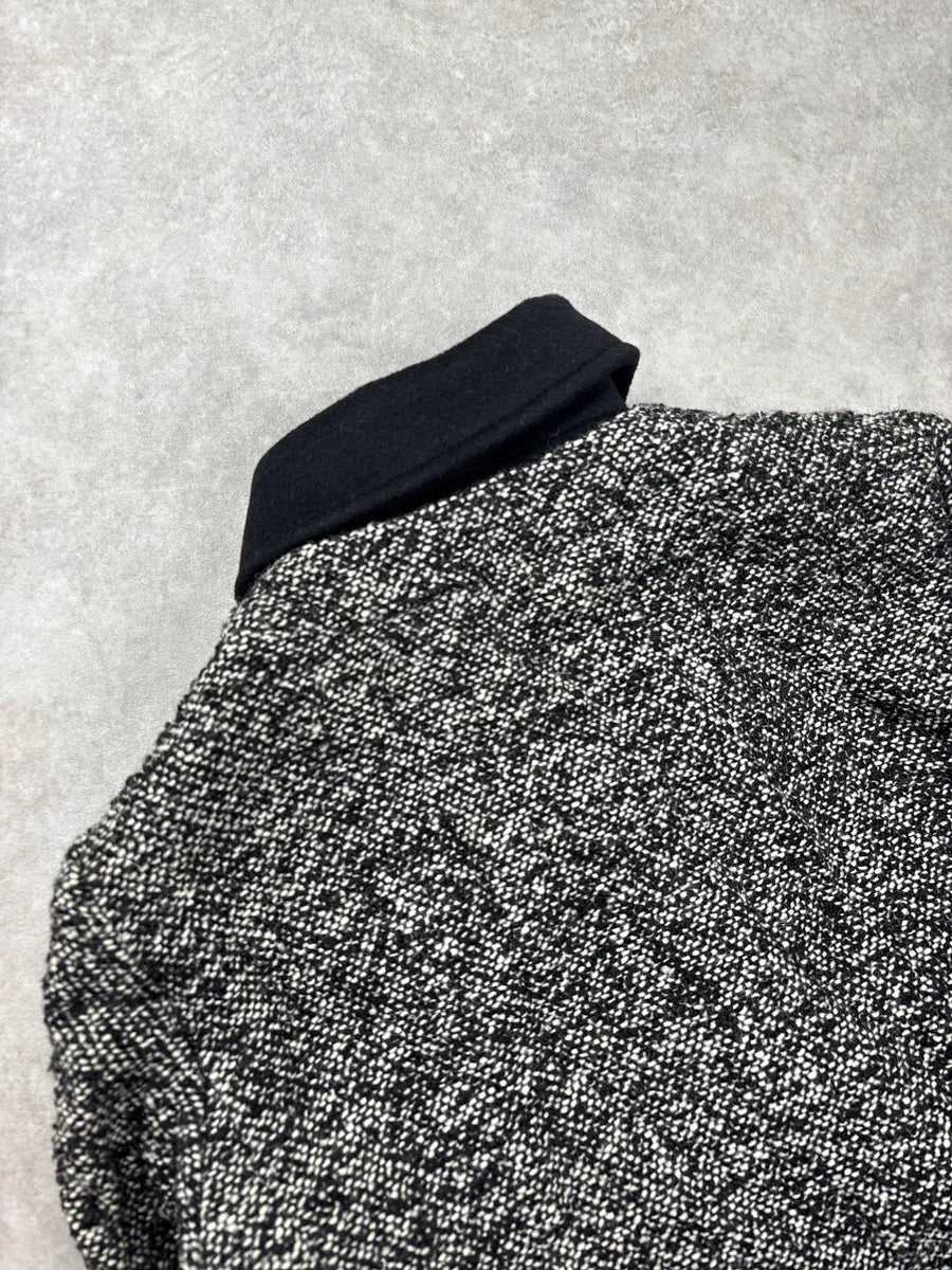 2000s Moschino Black & White Asymmetrical Tweed Wool Jacket YHSImjkx 8