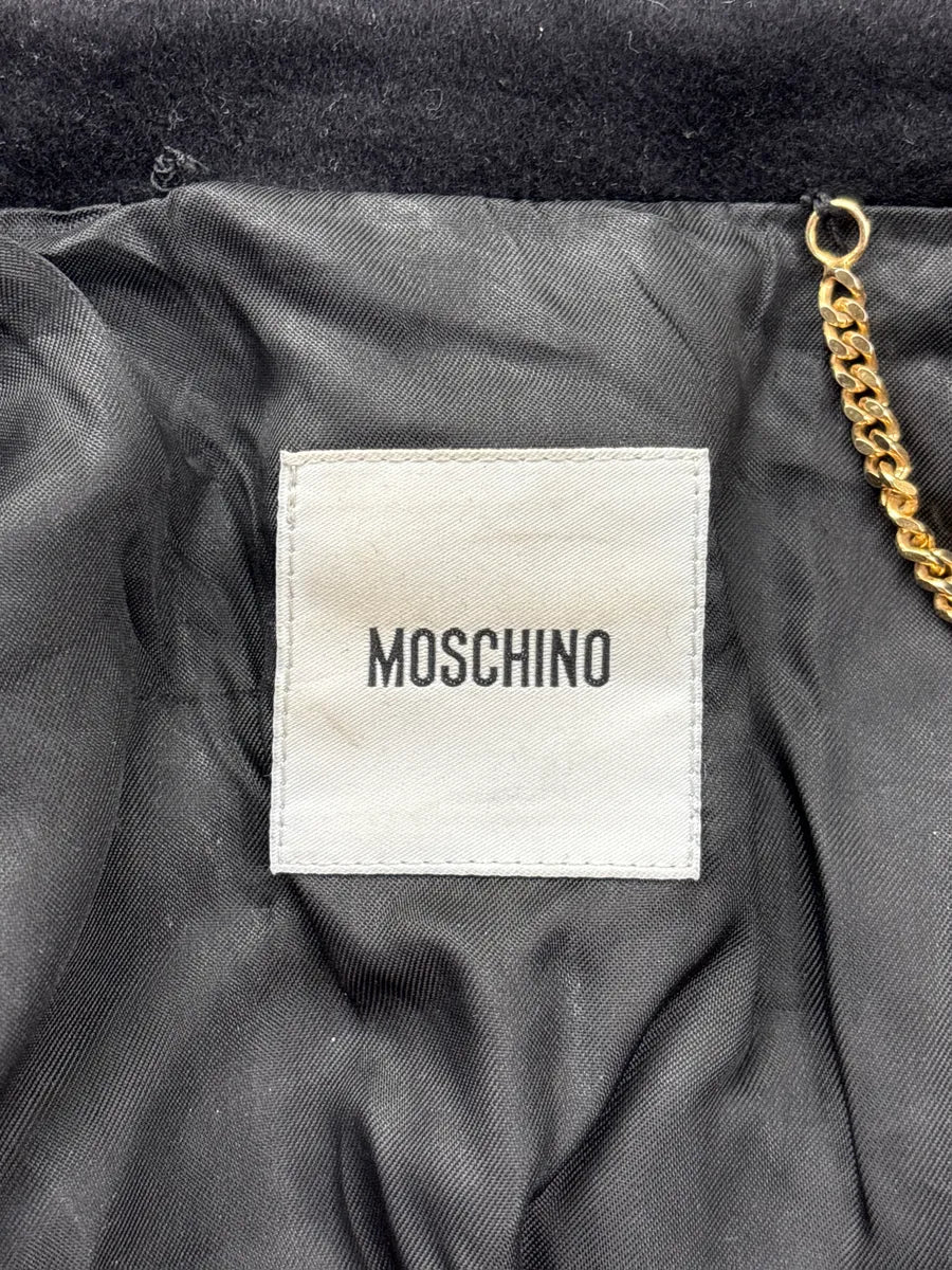 2000s Moschino Black & White Asymmetrical Tweed Wool Jacket YHSImjkx 10