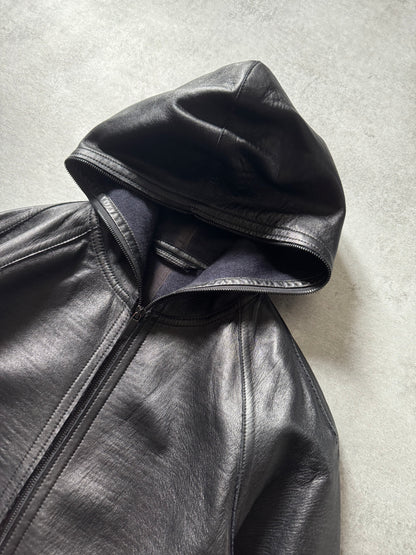 AW2015 Emporio Armani Tactical Full Zip Leather Jacket (L) - 10