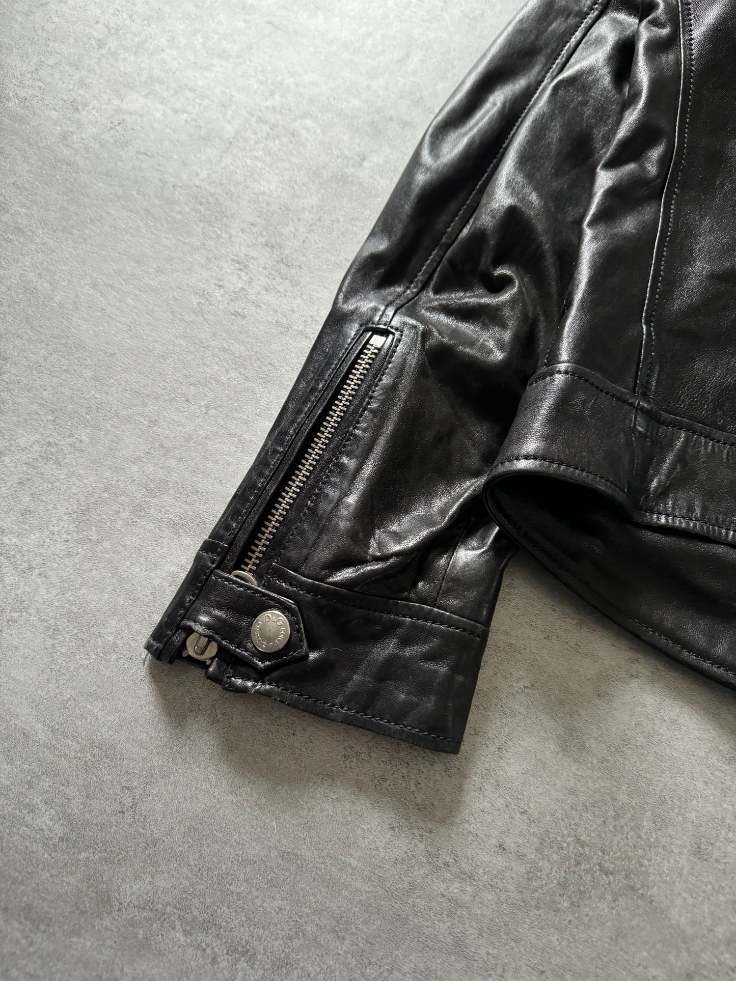 SS2008 Dolce & Gabbana 26 Zips Black Ultimate Leather Jacket (M) - 6