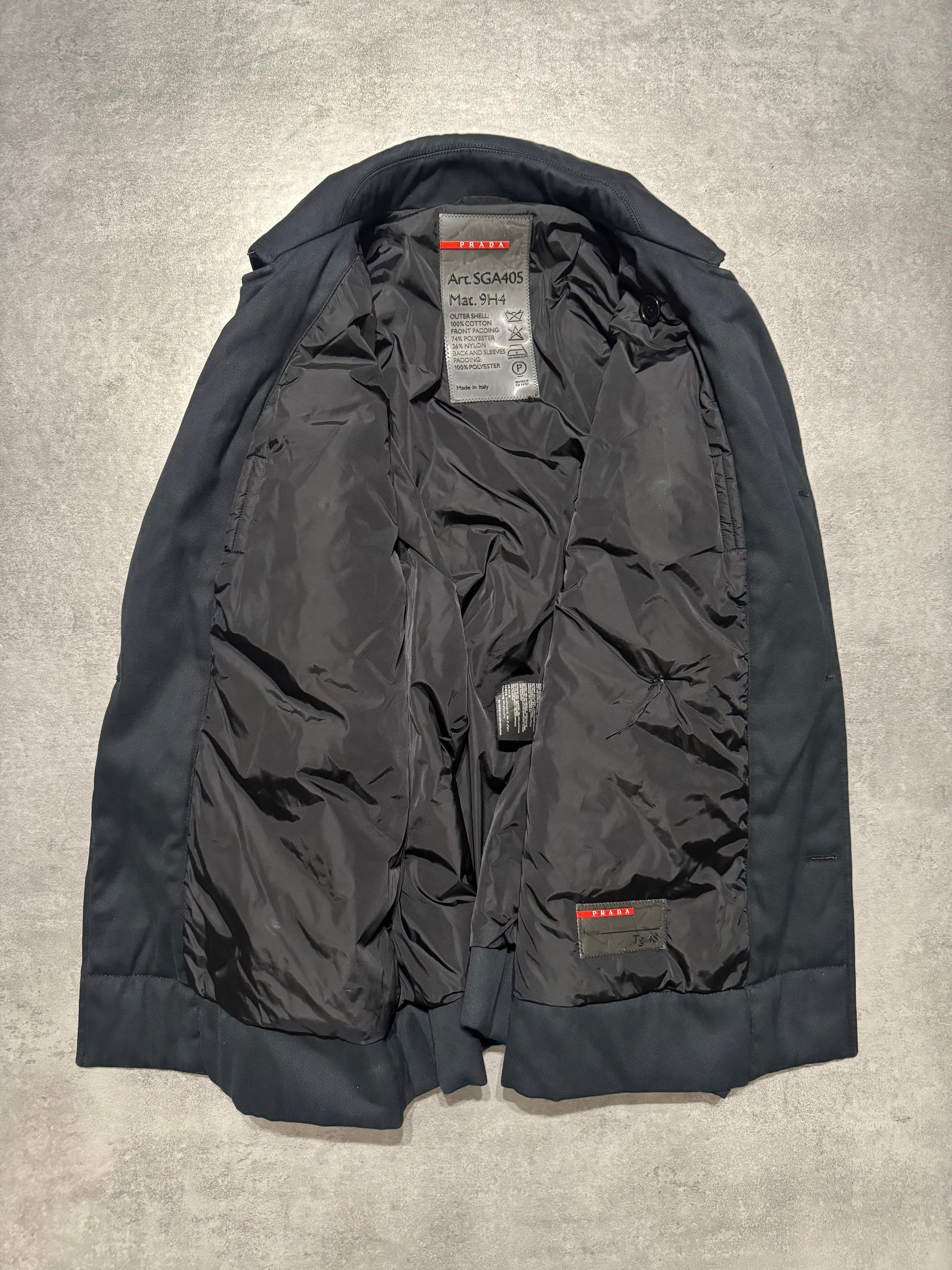 2000s Prada Navy Naval Duffle Coat (M) - 10