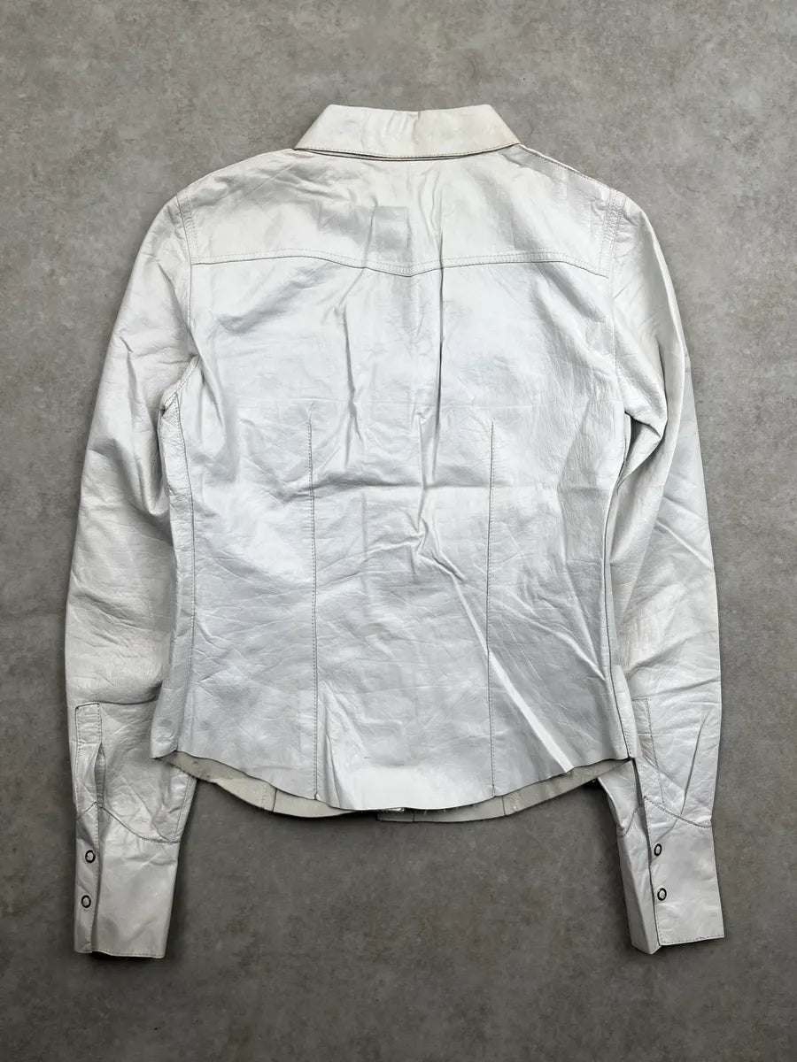 SS1998 Gucci White Leather Western Shirt by Tom Ford YMuzvRCC 4