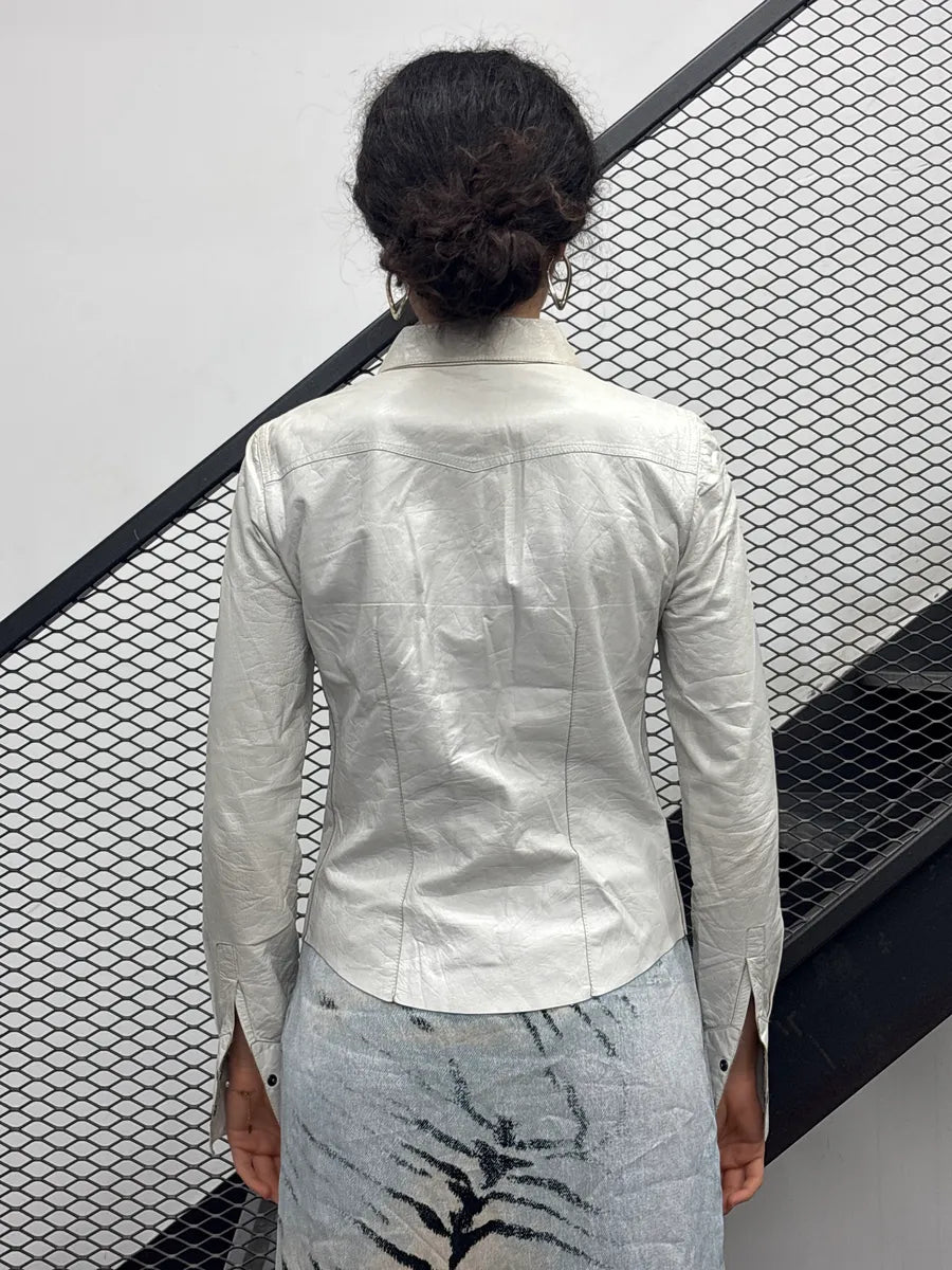 SS1998 Gucci White Leather Western Shirt by Tom Ford YMuzvRCC 1