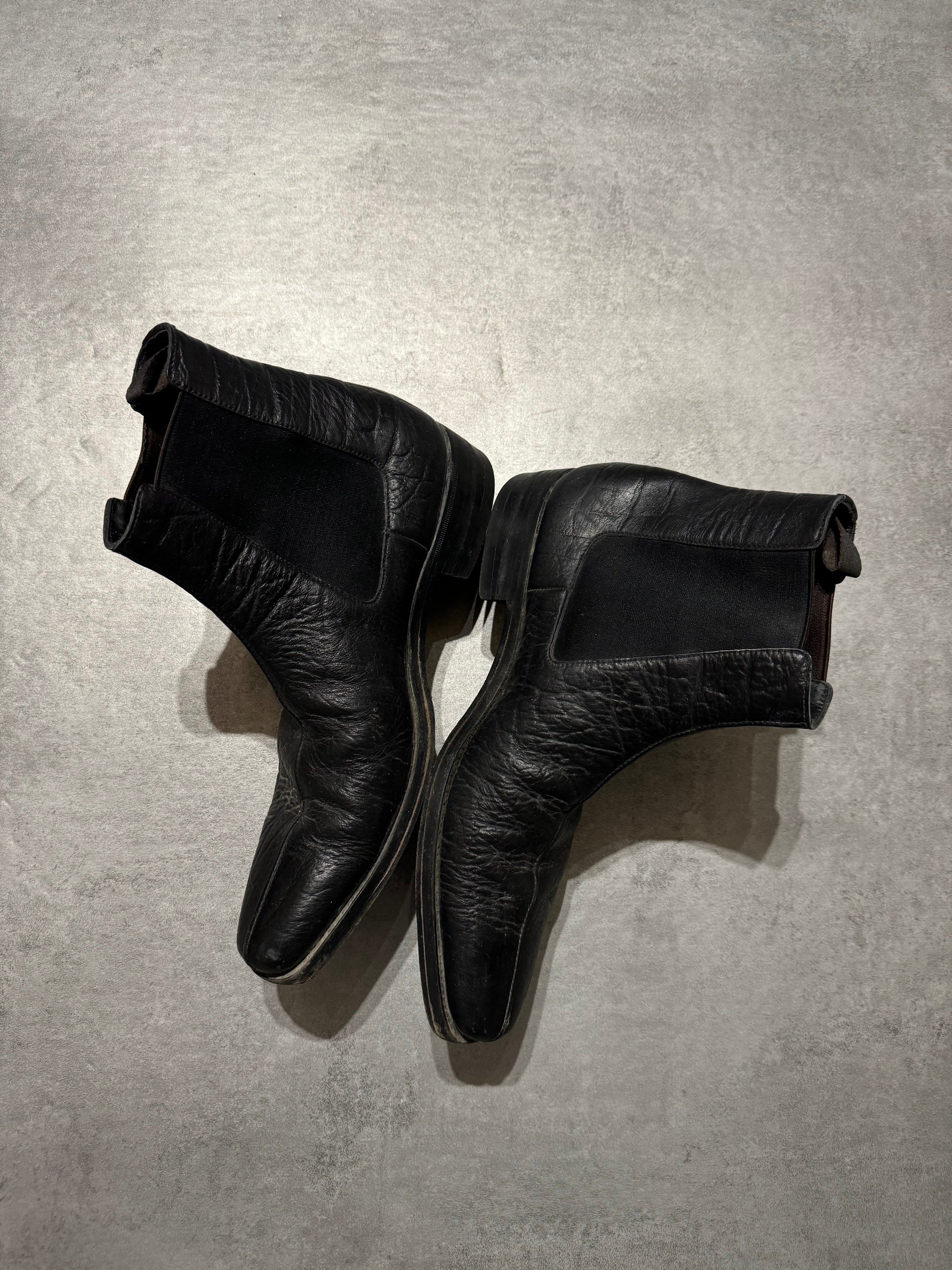 2000s Prada Black Leather Premium Boots (44) - 7