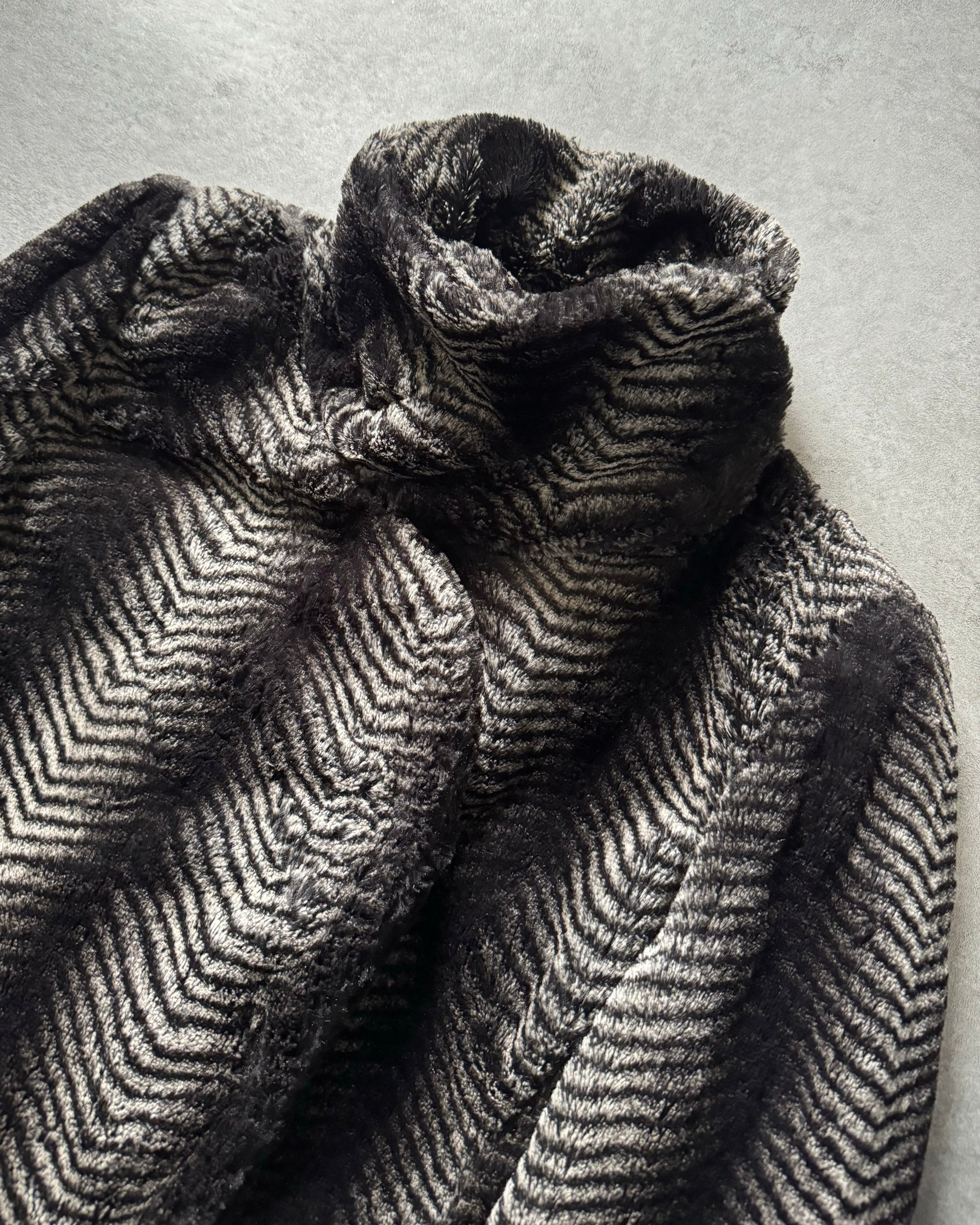 AW2009 Emporio Armani Fur Harmonious Striped Tern Jacket   (XS) - 7