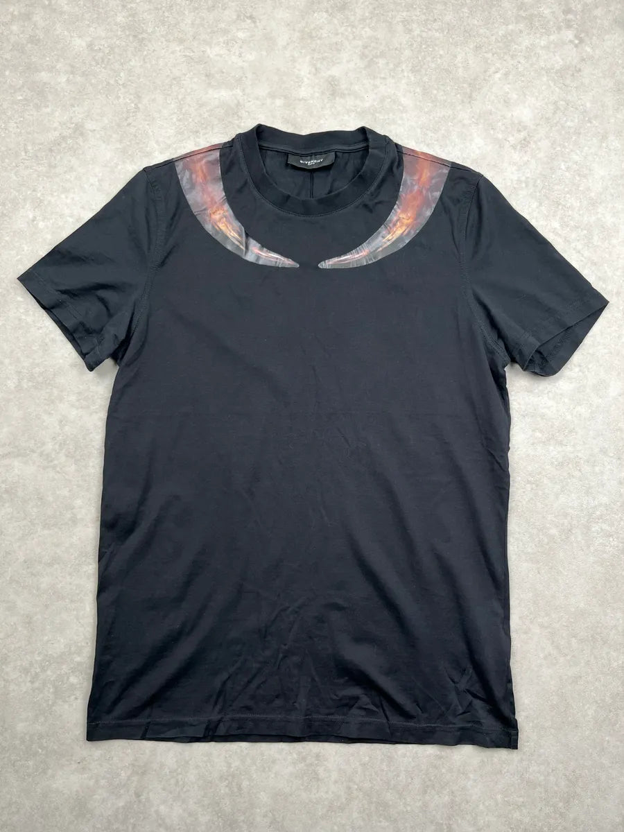 SS2014 Givenchy Black Horn Print T-Shirt by Riccardo Tisci YUhjebQw 0
