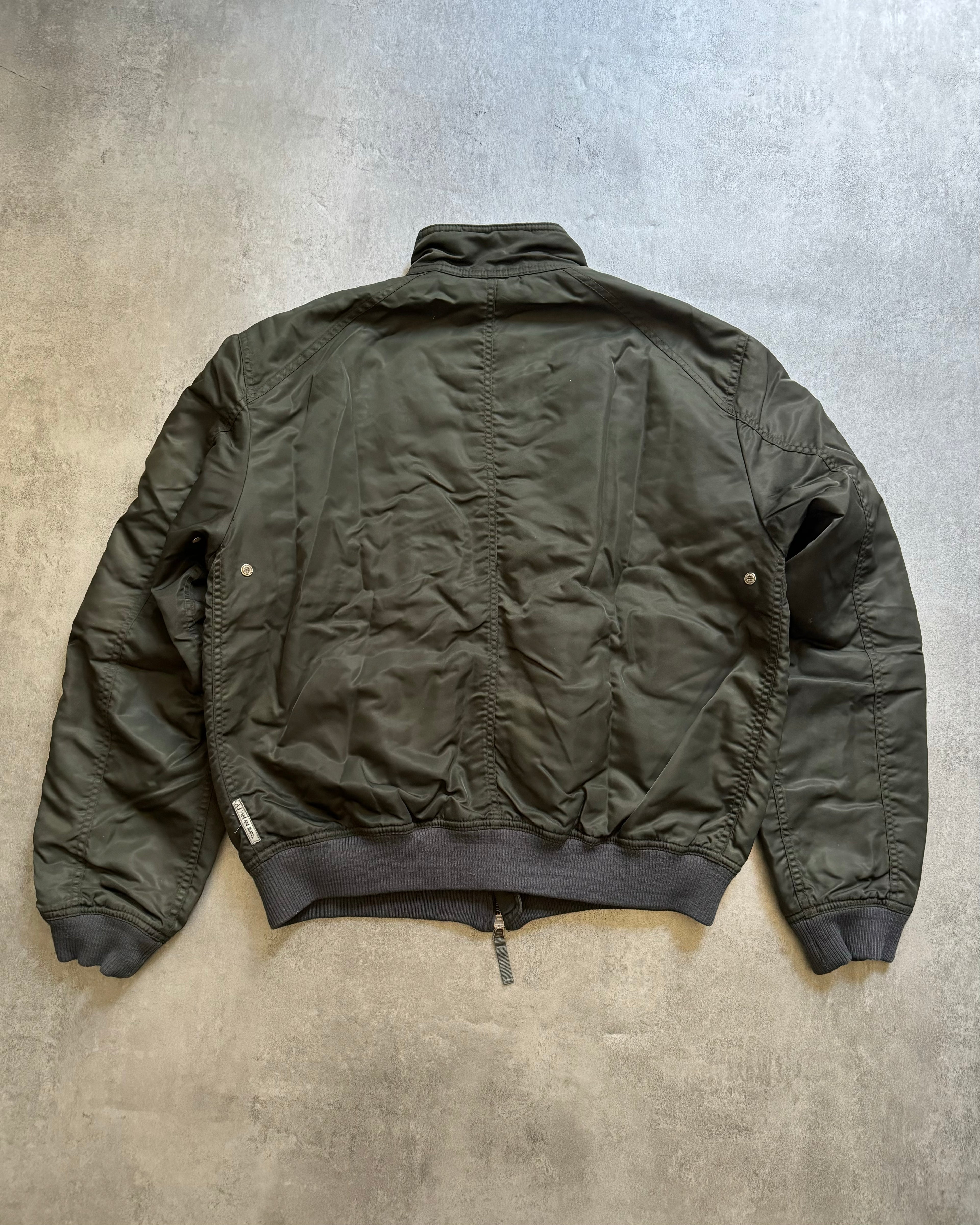2000s Armani Olive Utility Drift Bomber Jacket (L) - 2