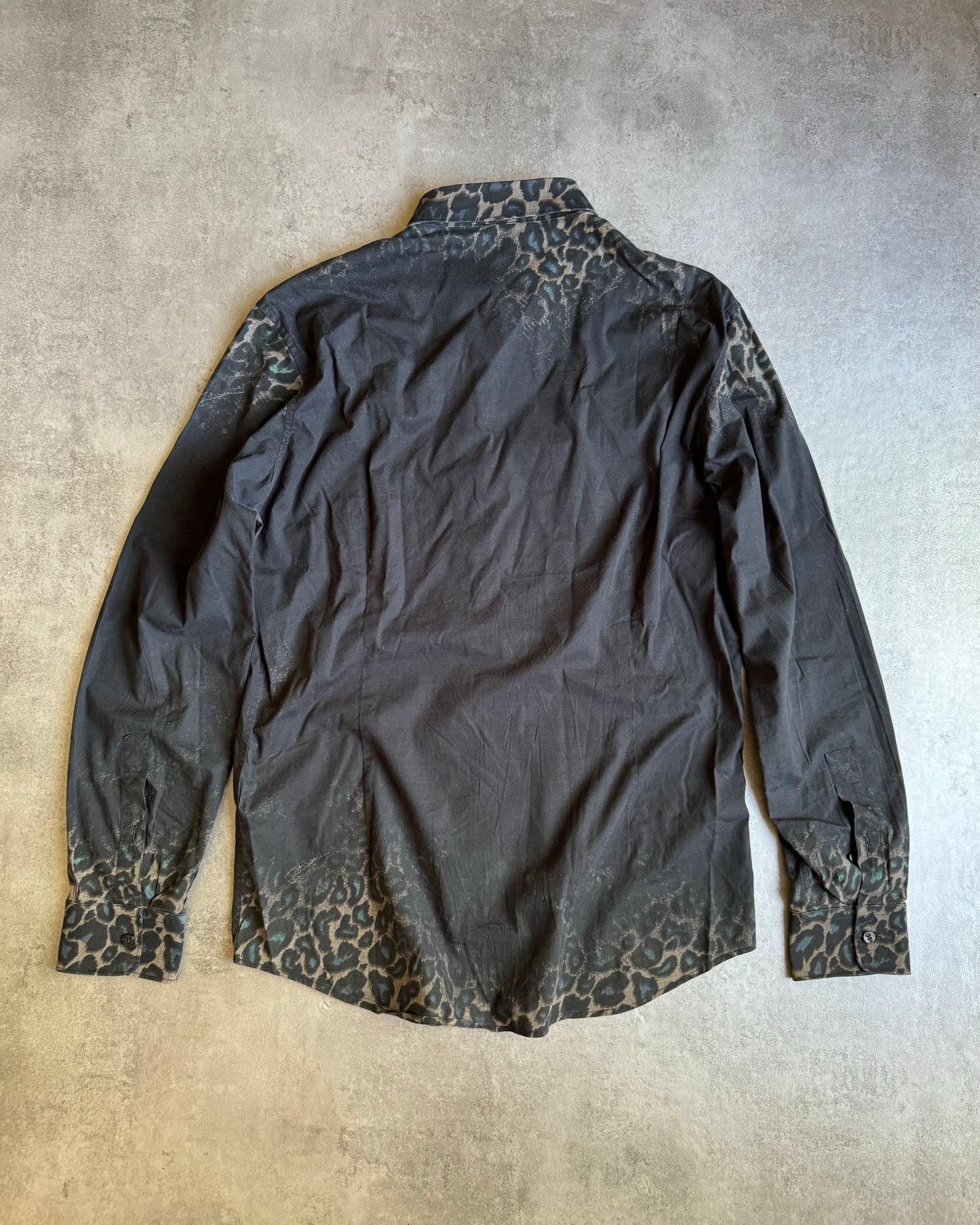 SS2012 Cavalli Leopard Black Print Shirt  (M) - 2