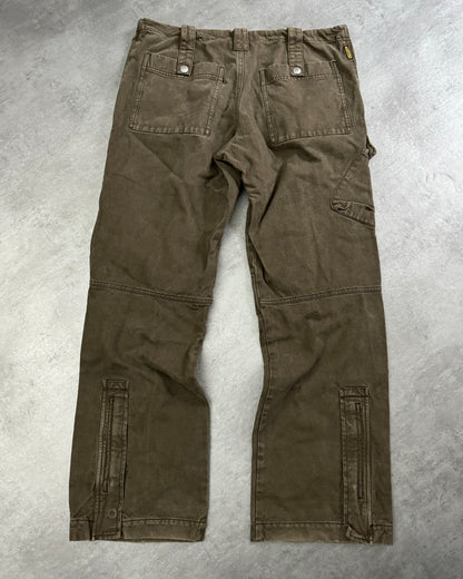 2000s Armani Olive Cargo Wide Pants  (L) - 4