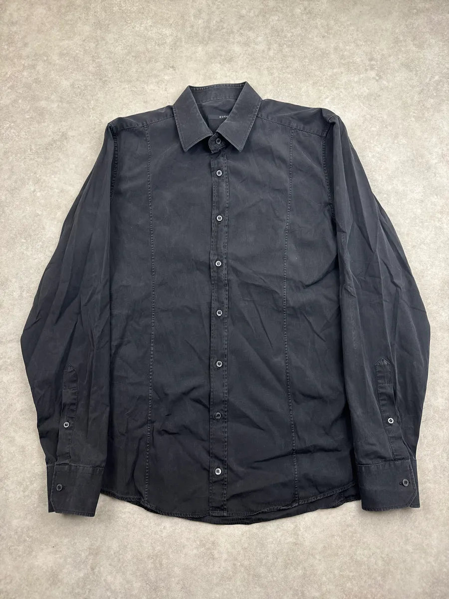 Gucci Black Slim Fit Logo Button Shirt YcAWoWNI 0
