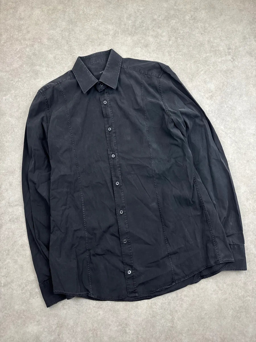 Gucci Black Slim Fit Logo Button Shirt YcAWoWNI 3