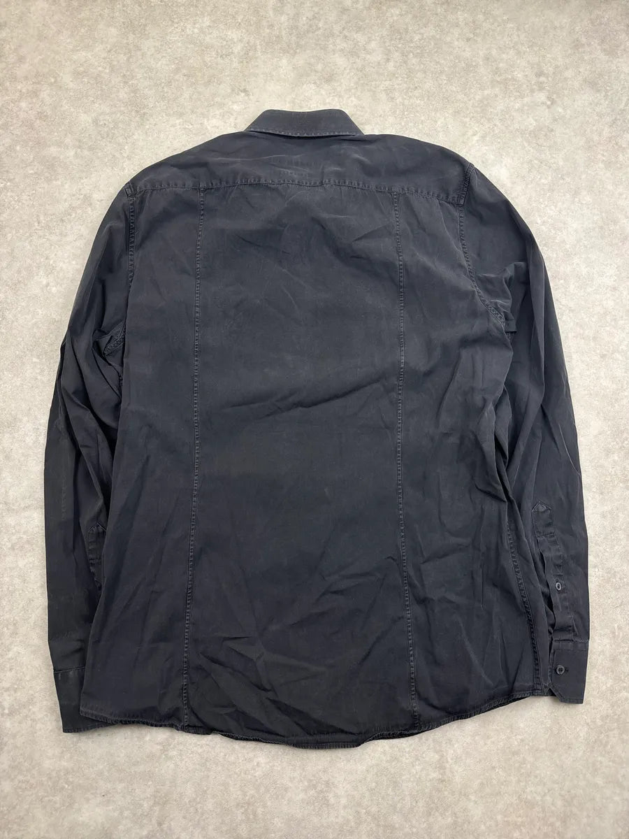 Gucci Black Slim Fit Logo Button Shirt YcAWoWNI 4
