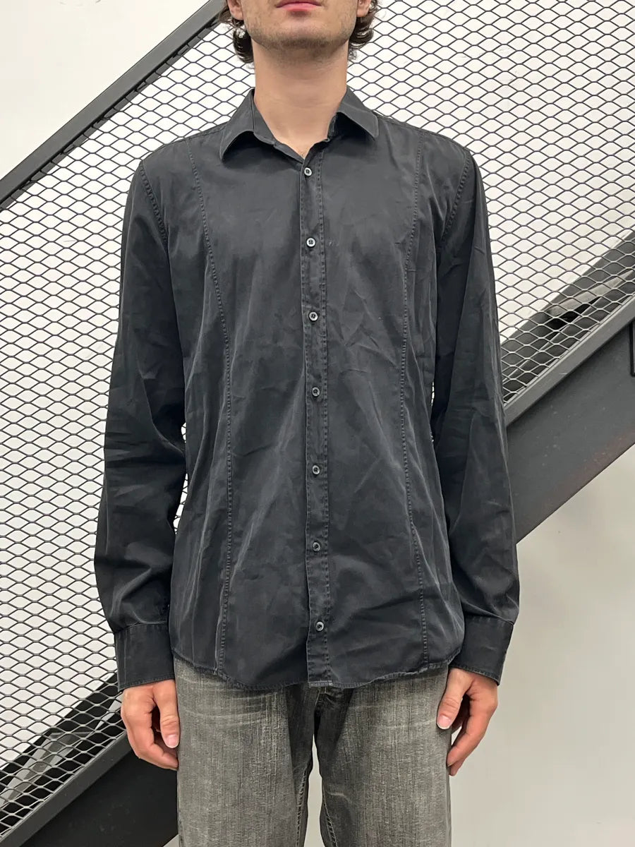 Gucci Black Slim Fit Logo Button Shirt YcAWoWNI 1