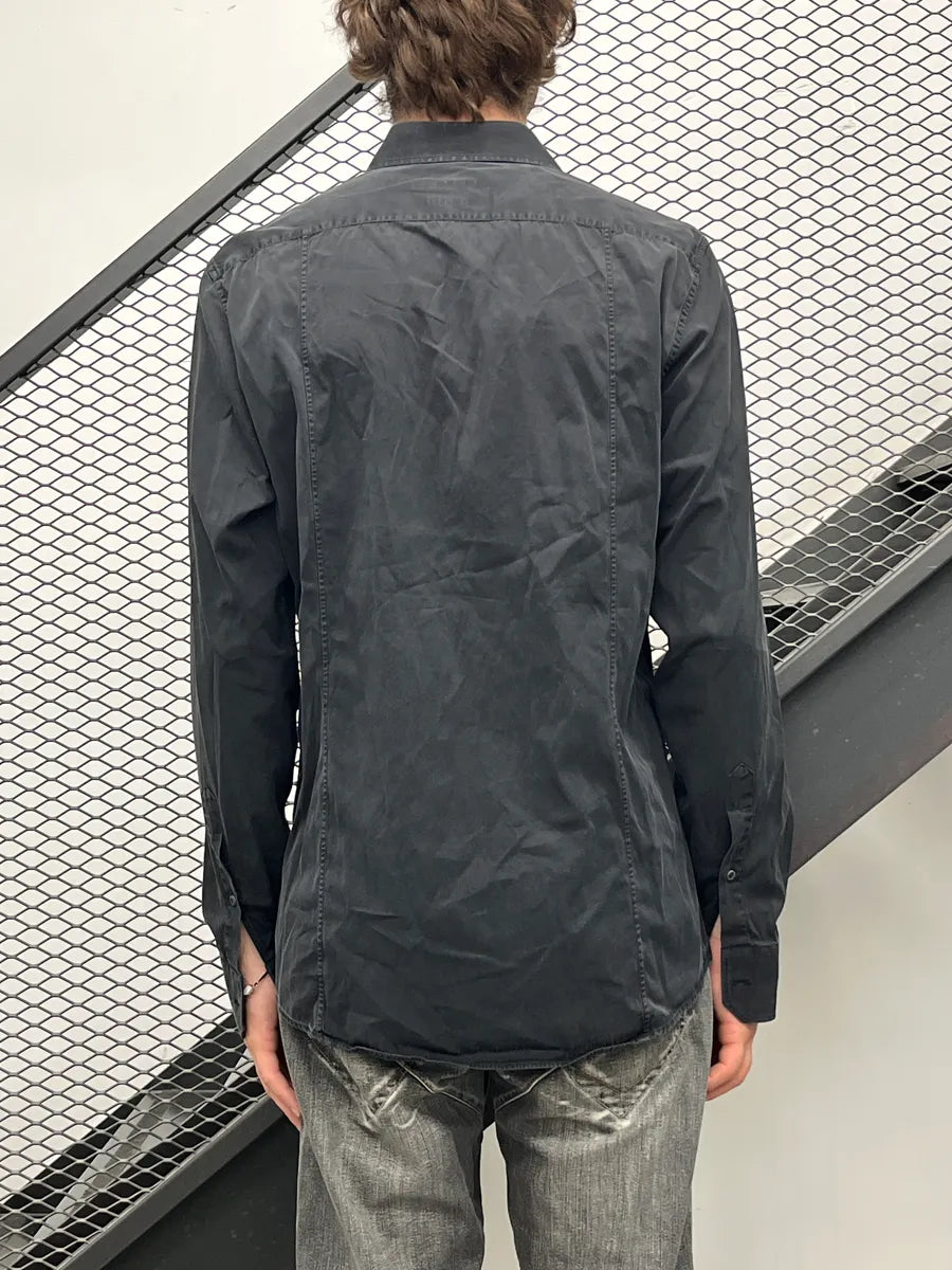 Gucci Black Slim Fit Logo Button Shirt YcAWoWNI 2