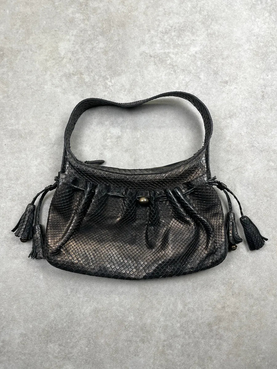 2000s Givenchy Python Embossed Black Leather Bag YdYQMDFY 0