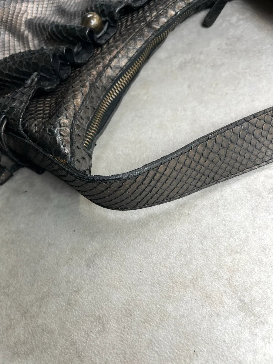 2000s Givenchy Python Embossed Black Leather Bag YdYQMDFY 6
