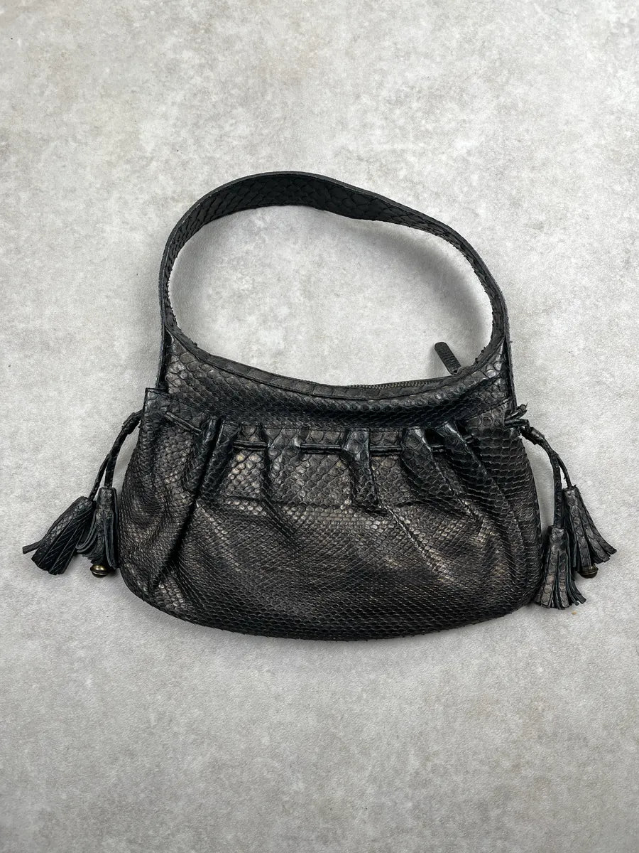 2000s Givenchy Python Embossed Black Leather Bag YdYQMDFY 3