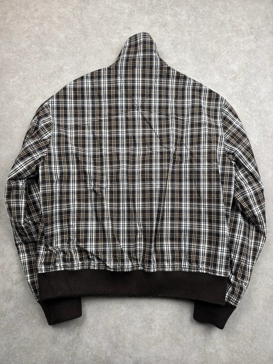 SS2024 Bottega Veneta Dark Navy Reversible Checked Bomber Jacket YfUKfSld 10