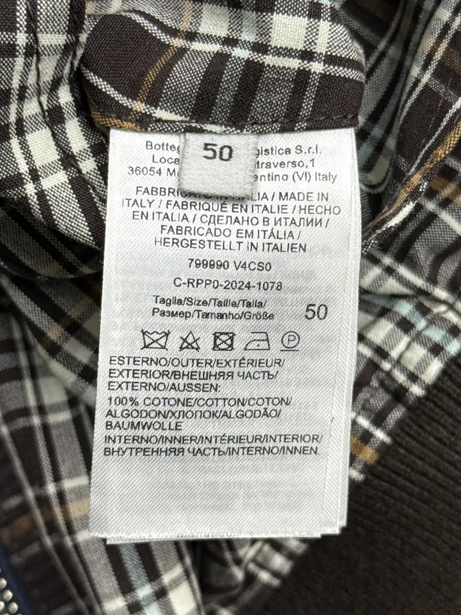 SS2024 Bottega Veneta Dark Navy Reversible Checked Bomber Jacket YfUKfSld 15