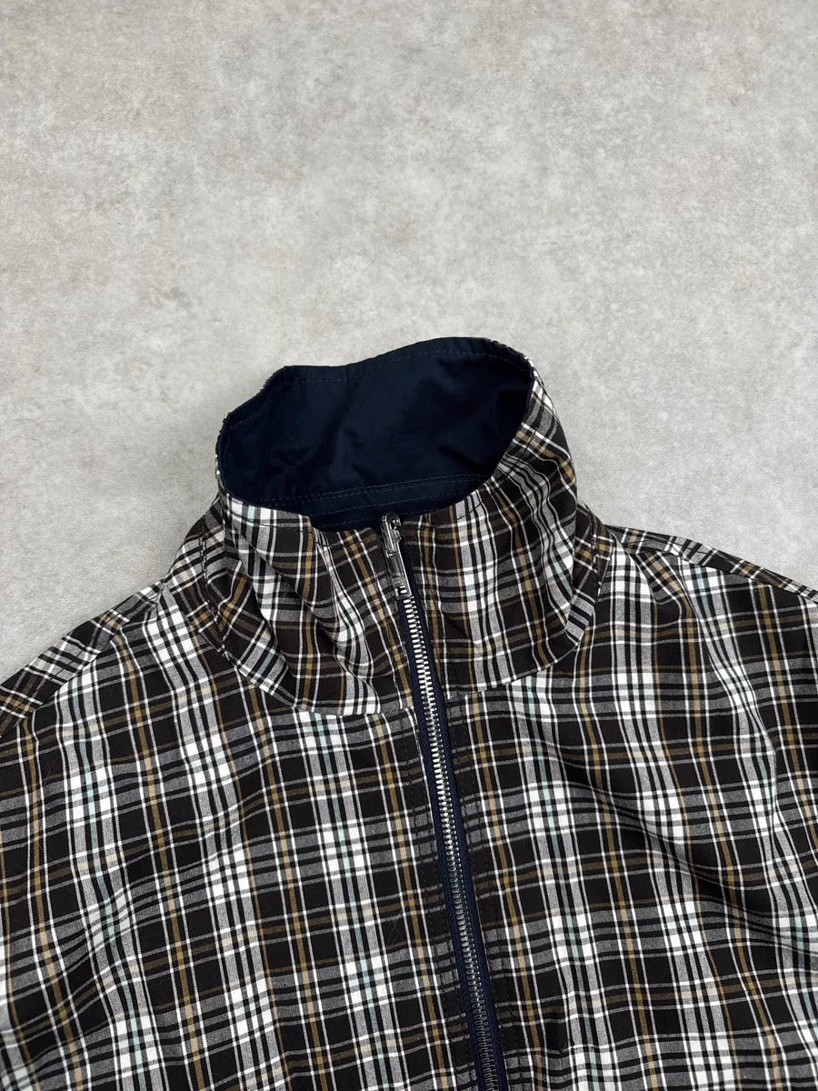 SS2024 Bottega Veneta Dark Navy Reversible Checked Bomber Jacket YfUKfSld 11