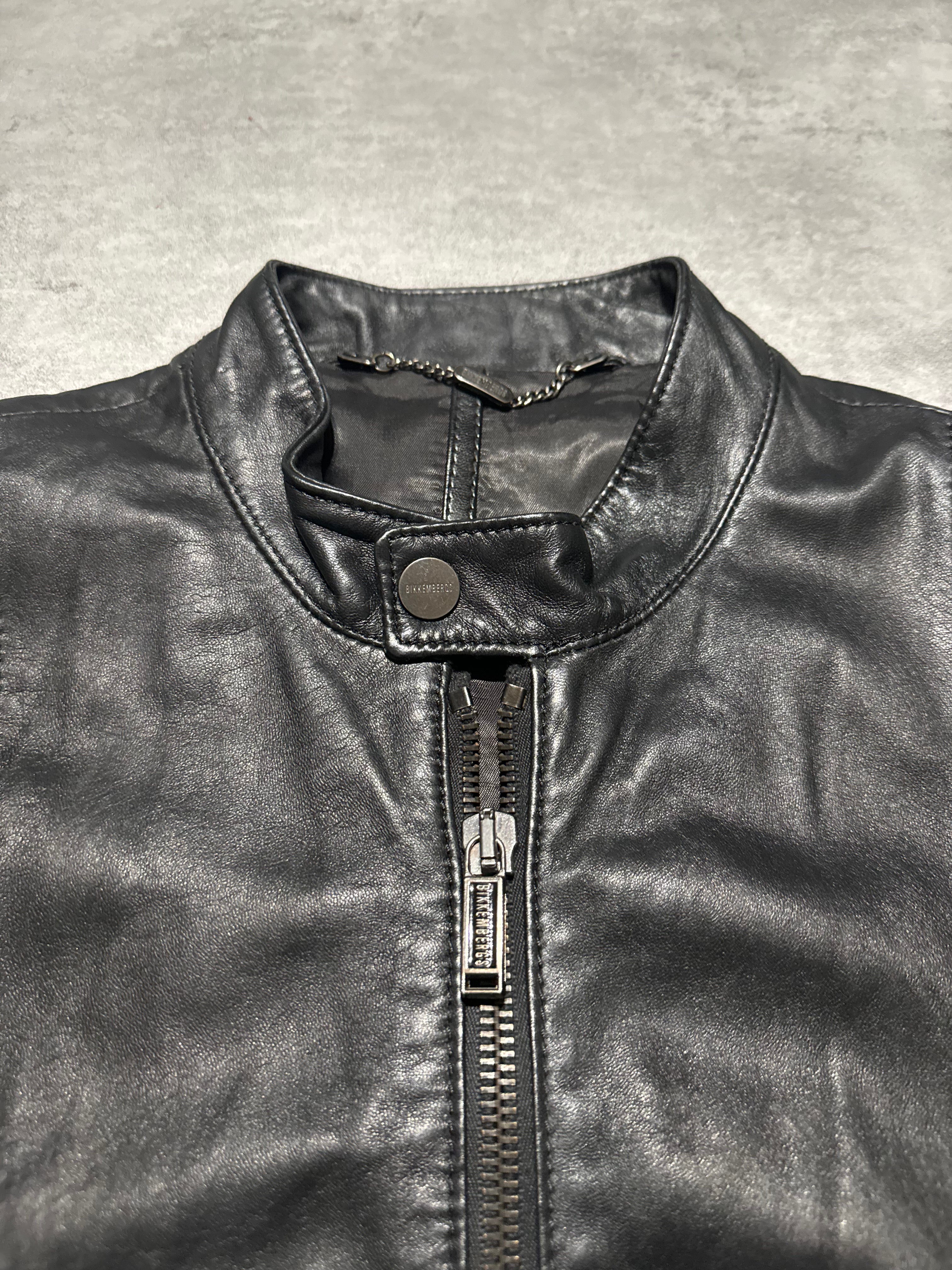 2000s Dirk Bikkembergs Avant-Garde Black Leather Jacket (M) - 10