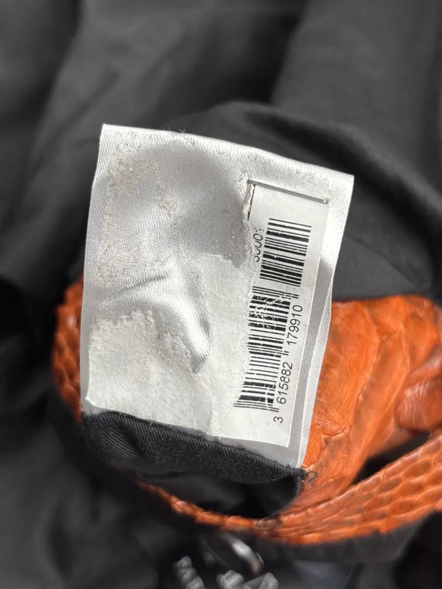 AW2018 Balmain Brown Black Python Leather Zip-Up Sample Bomber Jacket YjMXxtaz 11