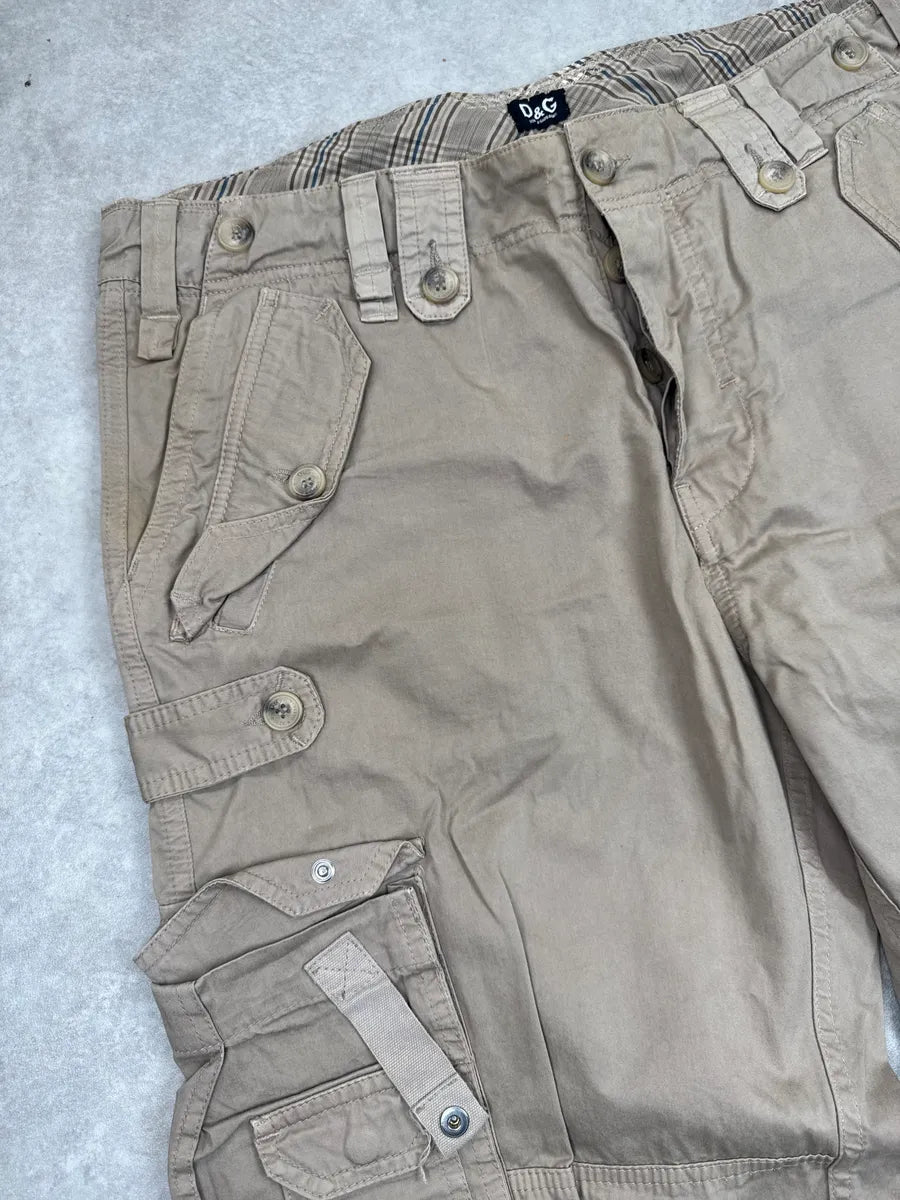 AW2004 Dolce & Gabbana Beige Multi-Pocket Utility Cargo Pants YqQXZctr 7