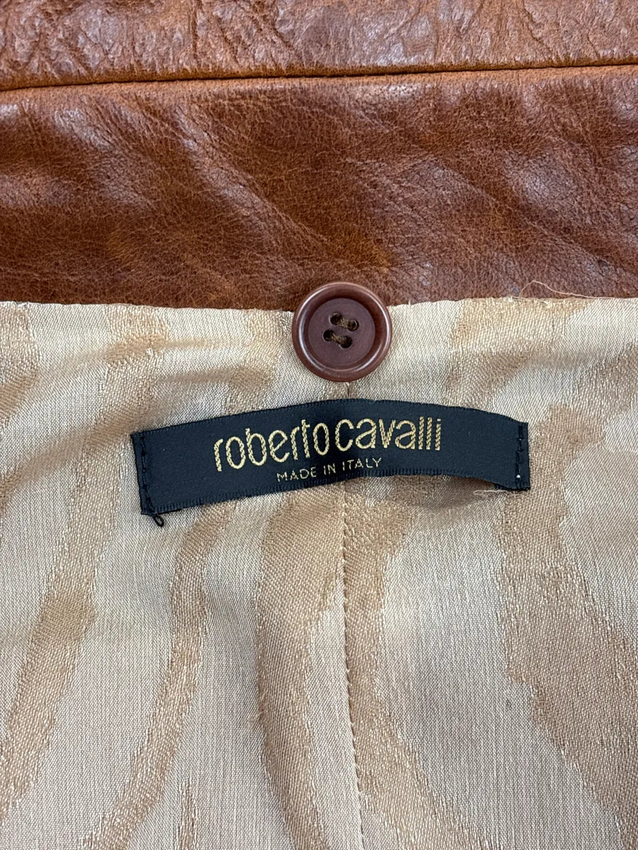 2000s Roberto Cavalli Brown Asymmetric Pony Hair Leather Jacket YqvxYnNL 12