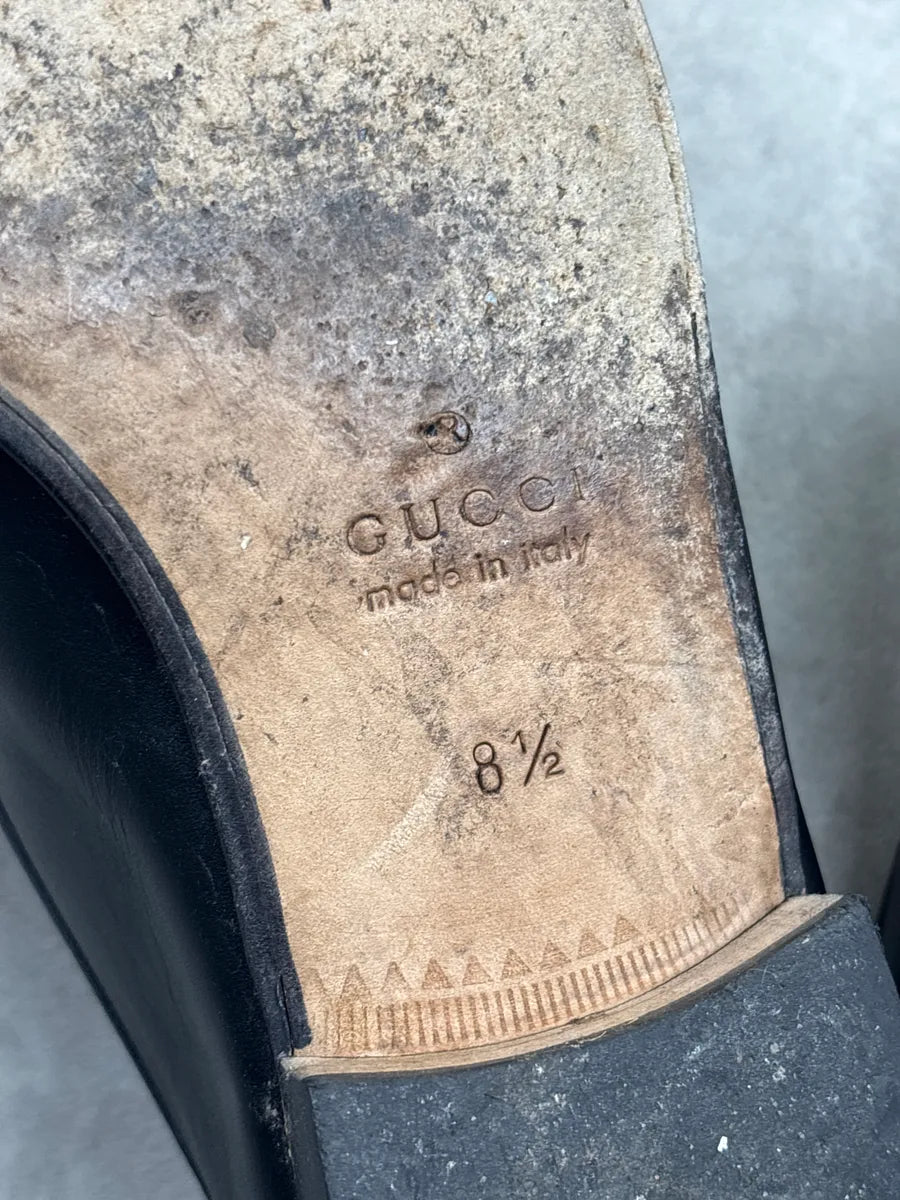 2010s Gucci Black Leather Horsebit Moc Toe Shoes YtrWPpTa 10