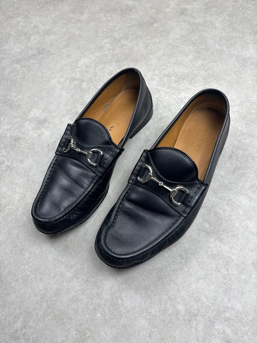 2010s Gucci Black Leather Horsebit Moc Toe Shoes YtrWPpTa 2