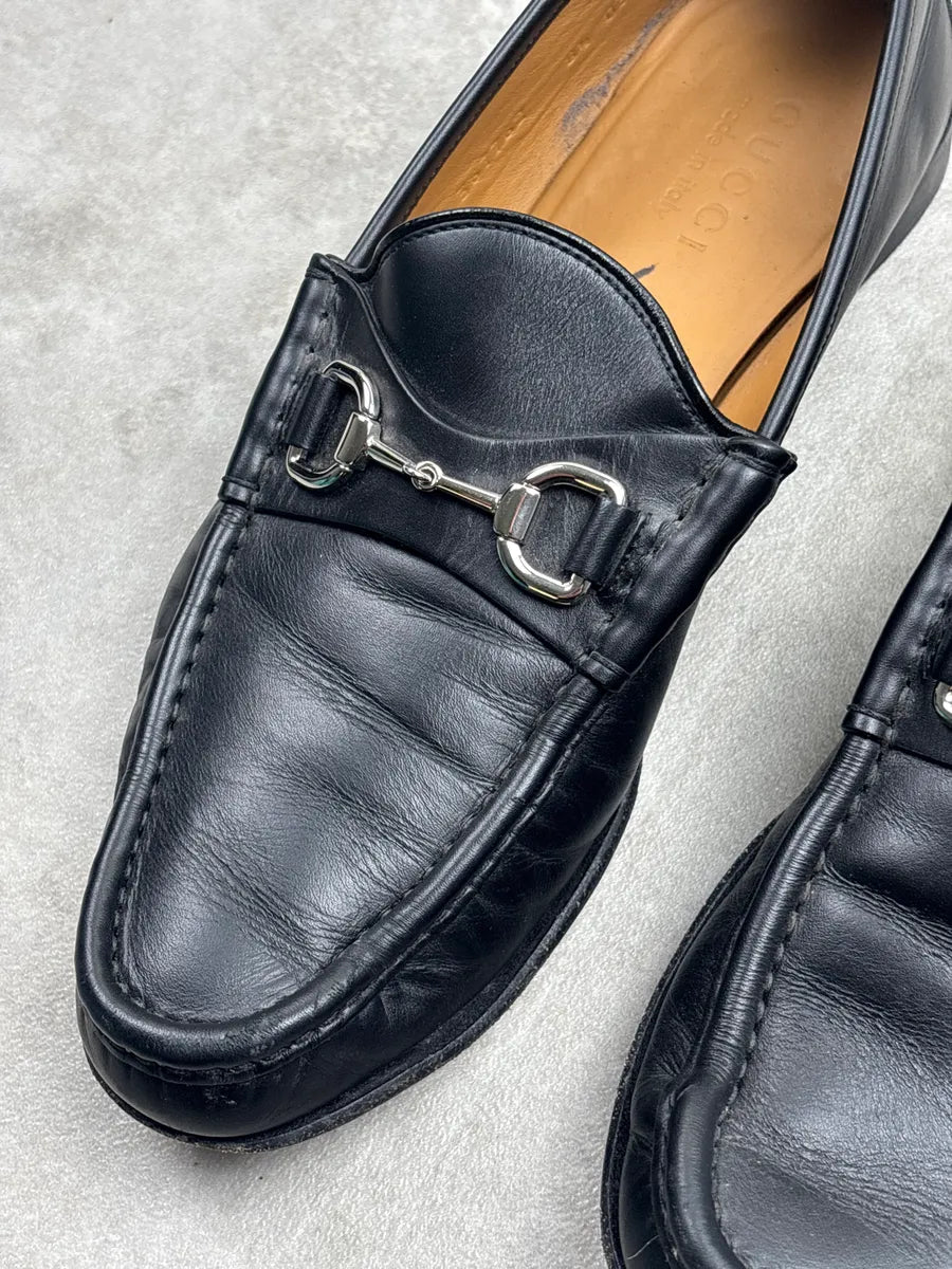 2010s Gucci Black Leather Horsebit Moc Toe Shoes YtrWPpTa 6
